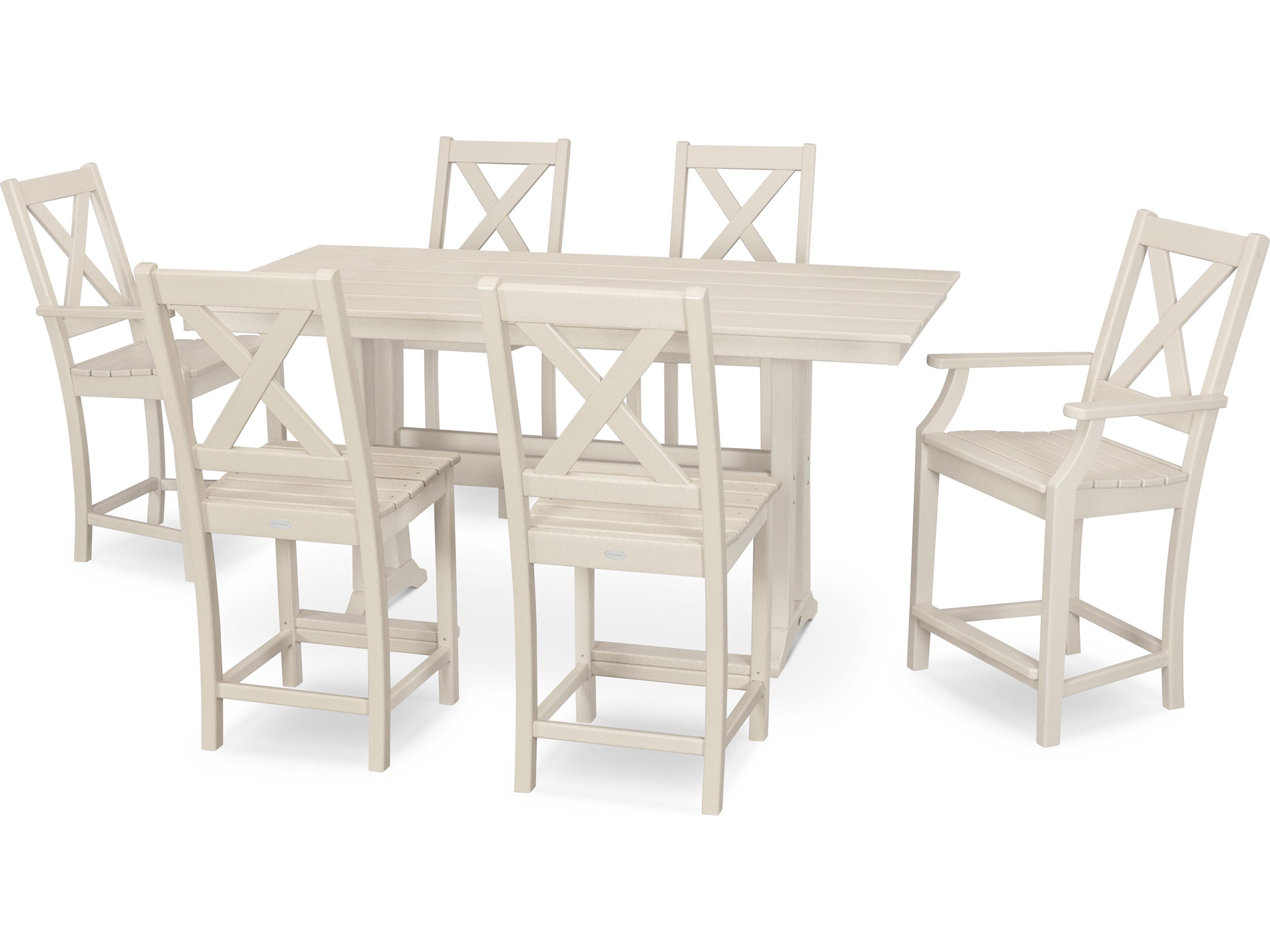 POLYWOOD® Braxton Recycled Plastic 7 Piece Outdoor Dining Set