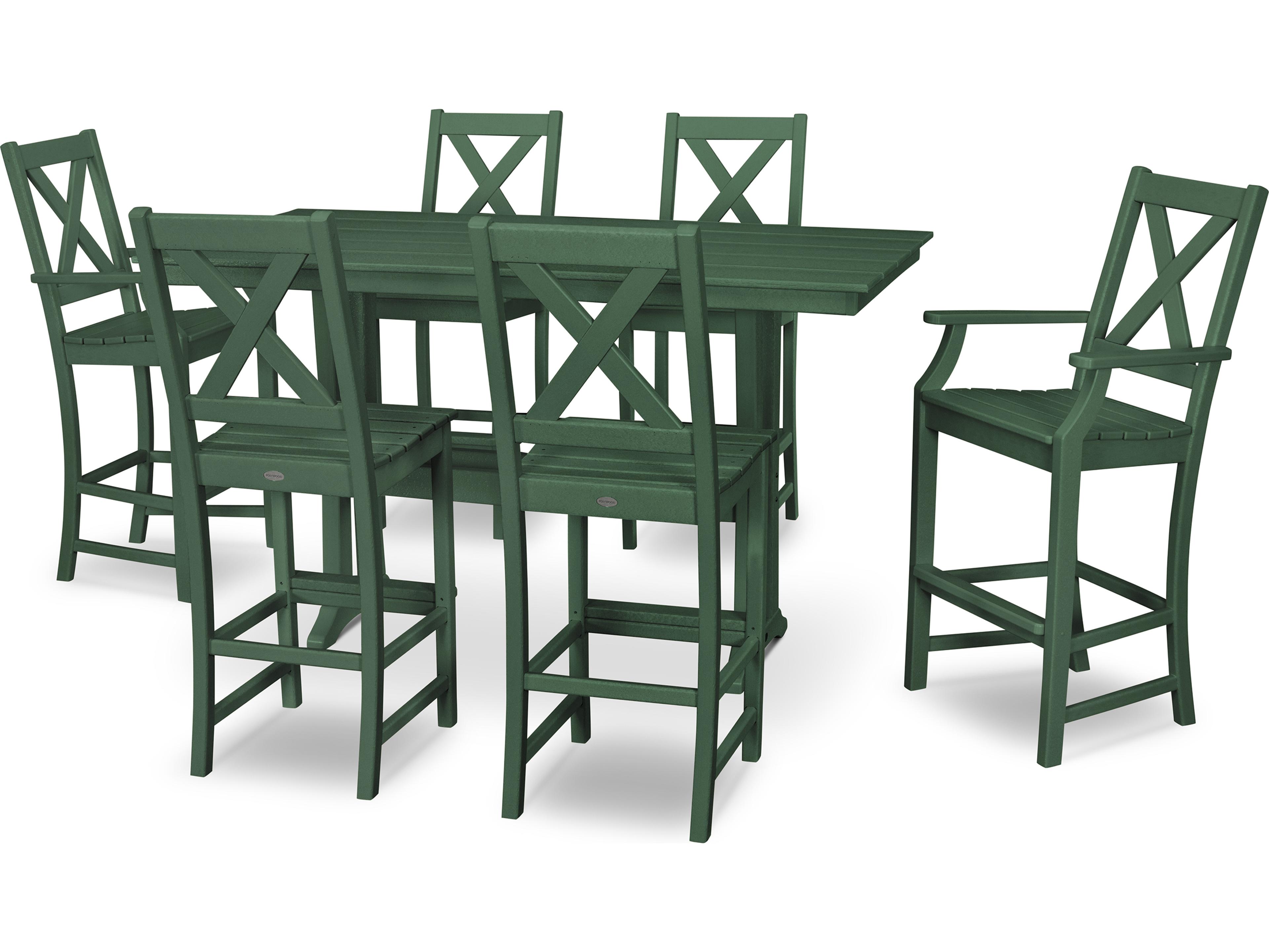 POLYWOOD® Braxton Recycled Plastic 7 Piece Bar Set