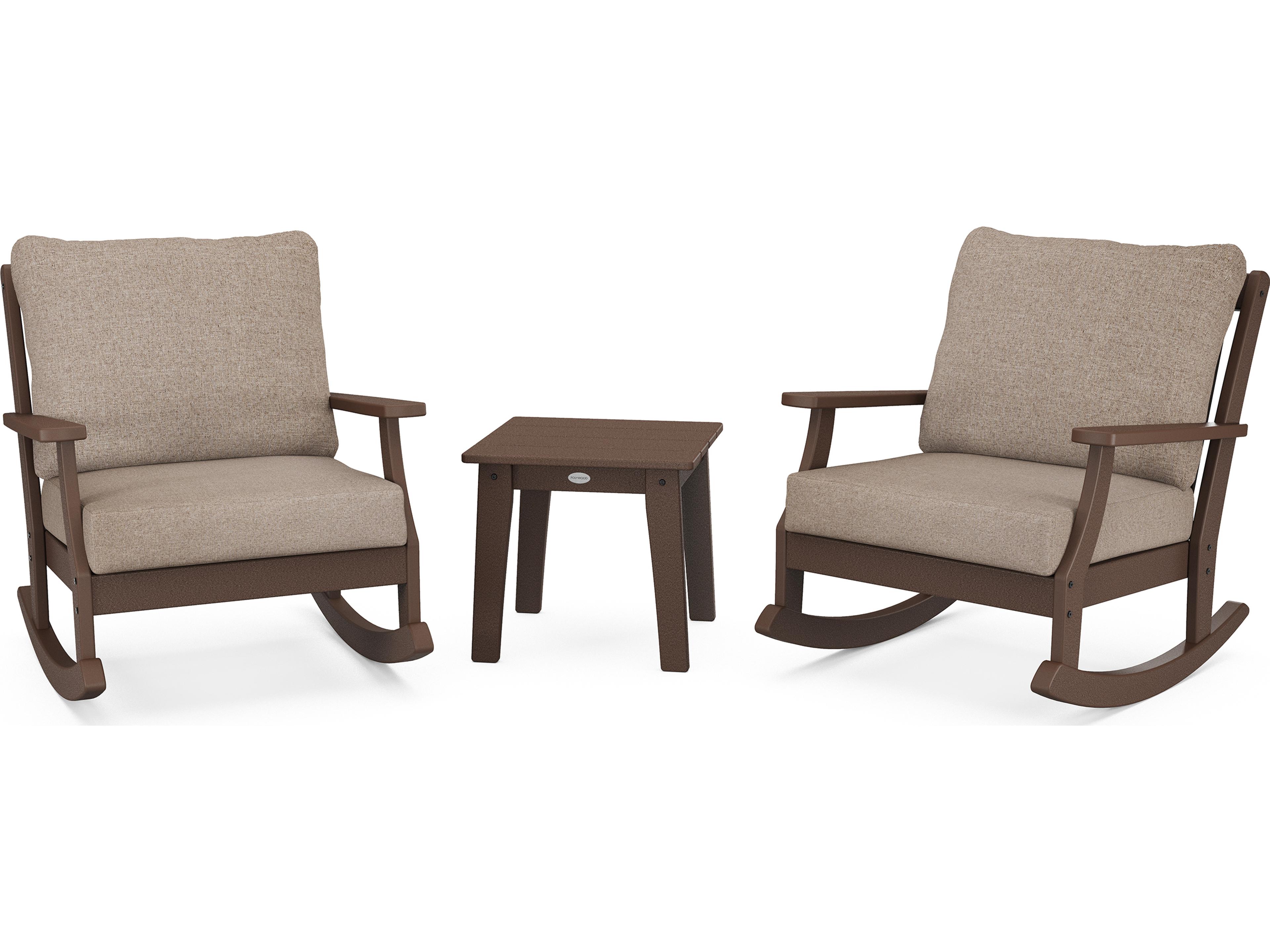 POLYWOOD® Braxton Recycled Plastic Deep Seating 3 Piece Patio Lounge Set