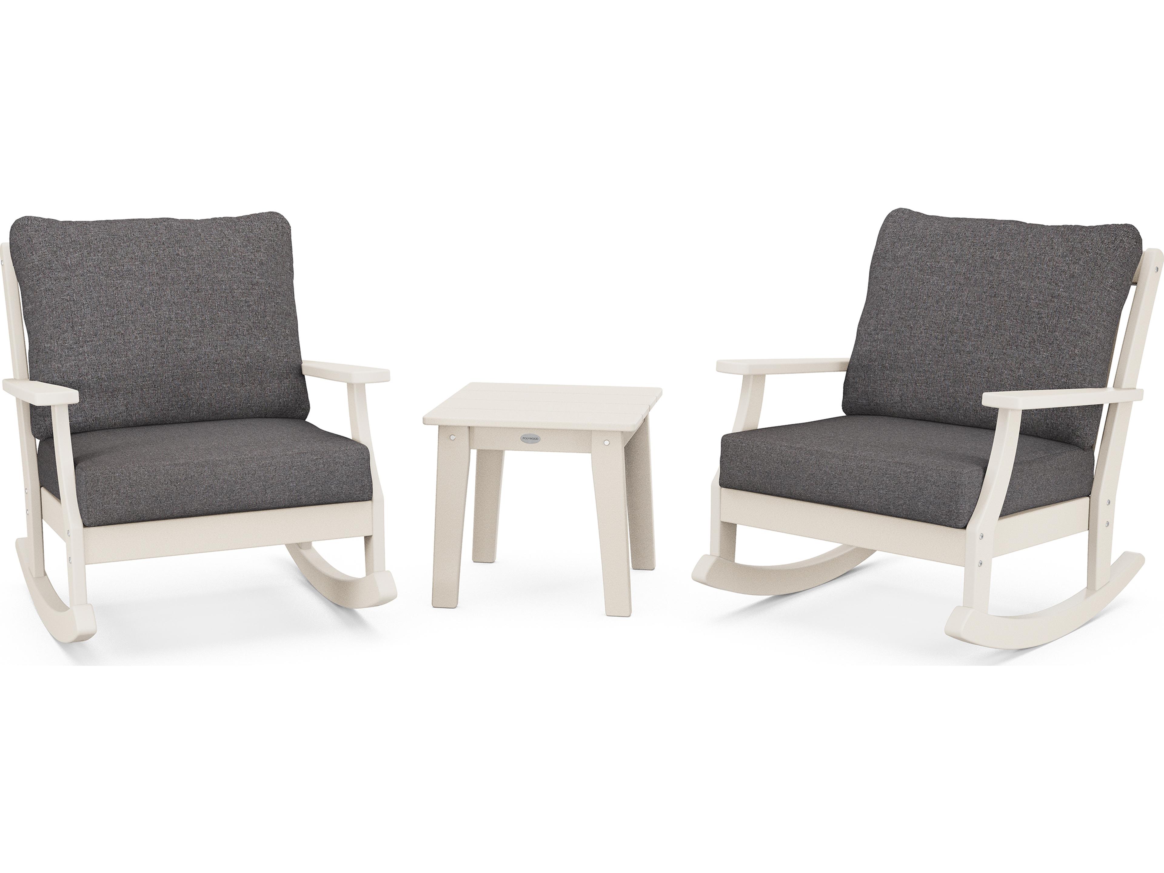 POLYWOOD® Braxton Recycled Plastic Deep Seating 3 Piece Patio Lounge Set