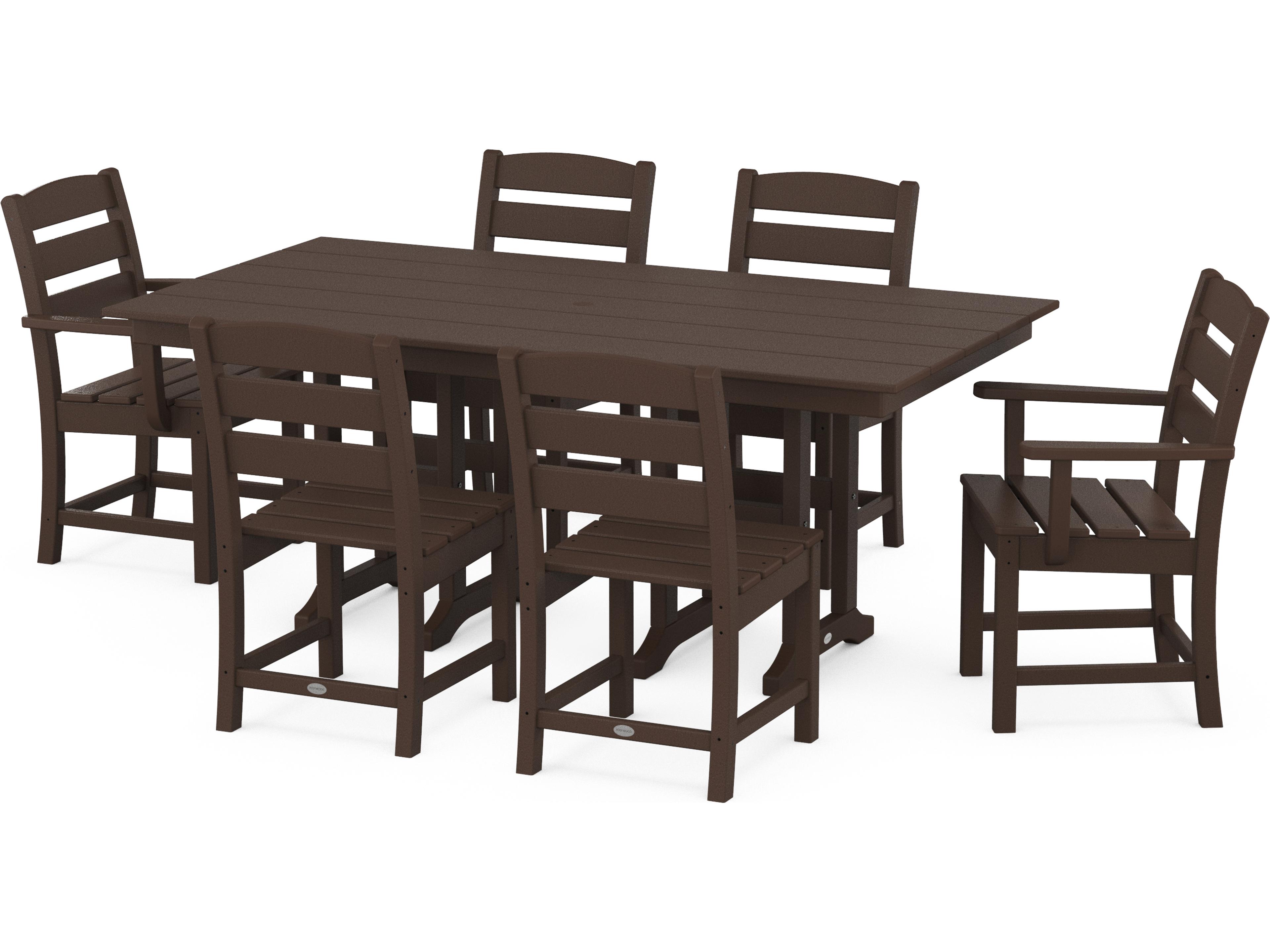 Lakeside Recycled Plastic 7 Piece Outdoor Patio Dining Set