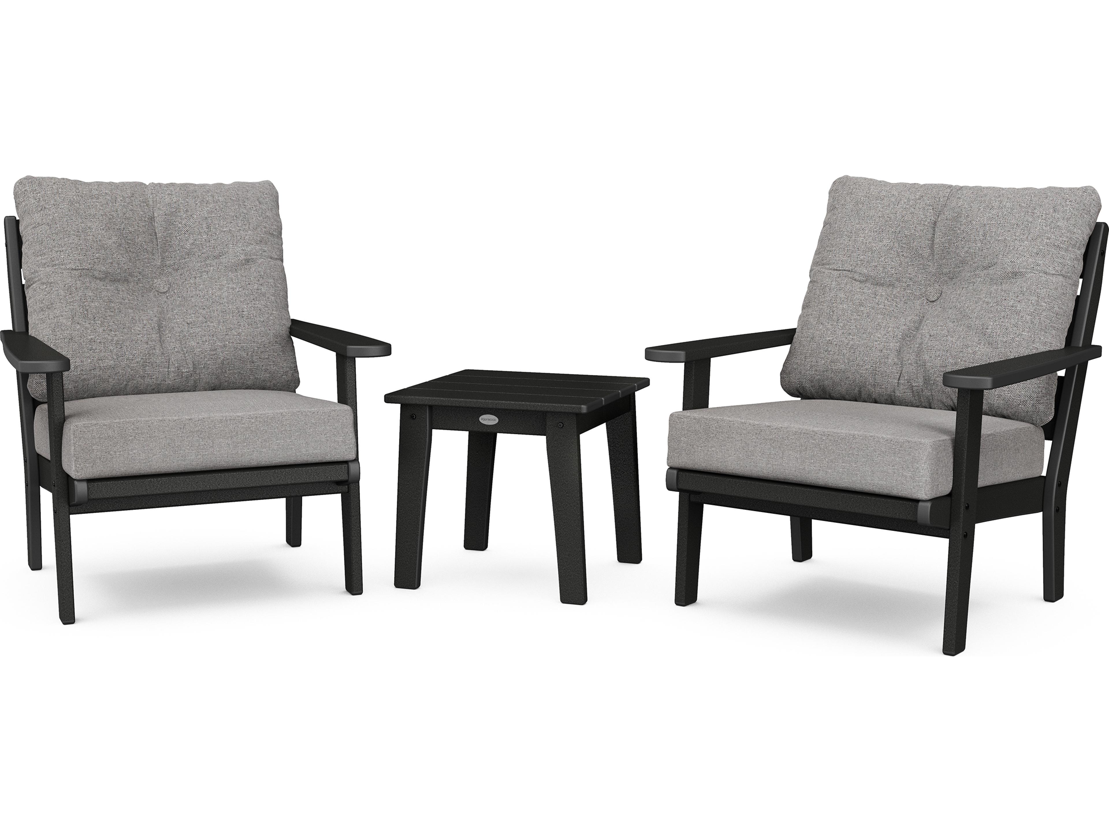 POLYWOOD® Lakeside Recycled Plastic Deep Seating 3 Piece Outdoor Lounge Set