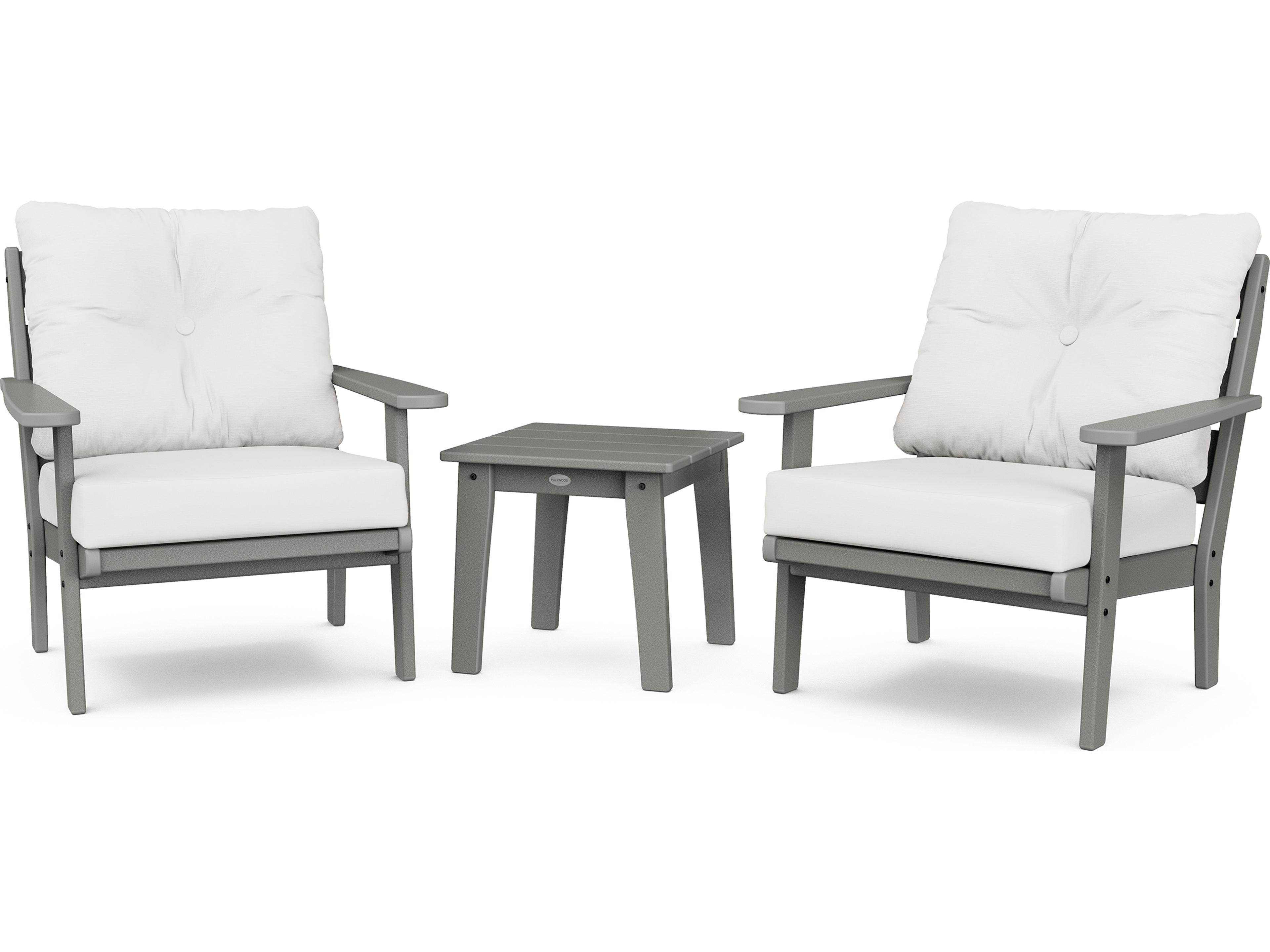 POLYWOOD® Lakeside Recycled Plastic Deep Seating 3 Piece Outdoor Lounge Set