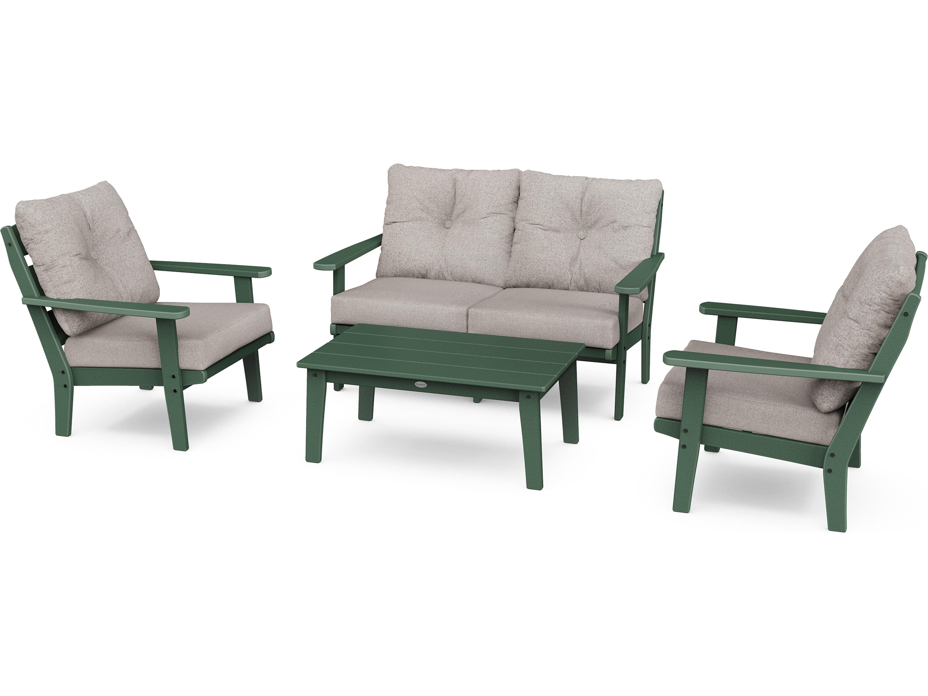 Lakeside Recycled Plastic Deep Seating 4 Piece Patio Lounge Set