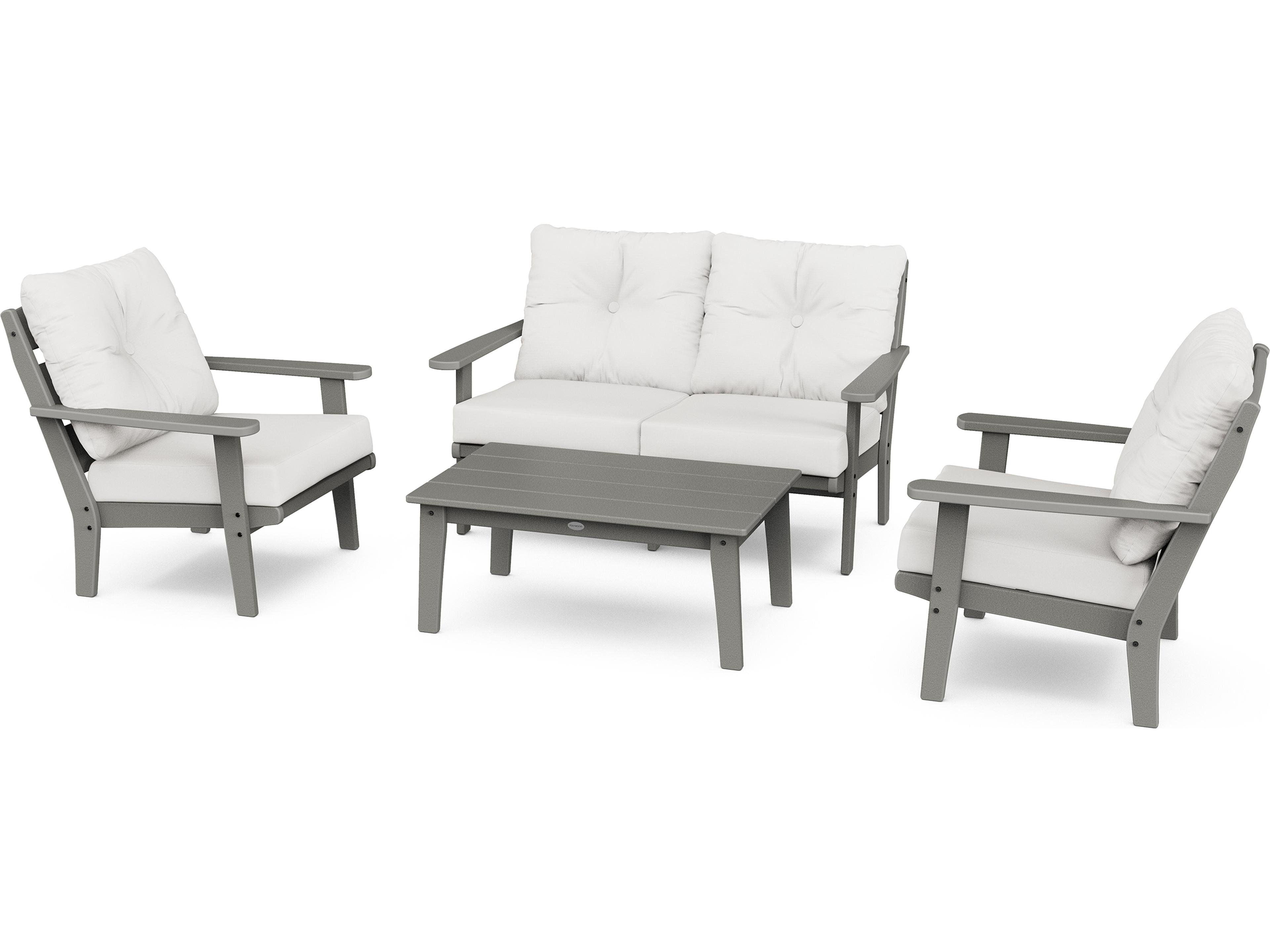 POLYWOOD® Lakeside Recycled Plastic Deep Seating 4 Piece Patio Lounge Set