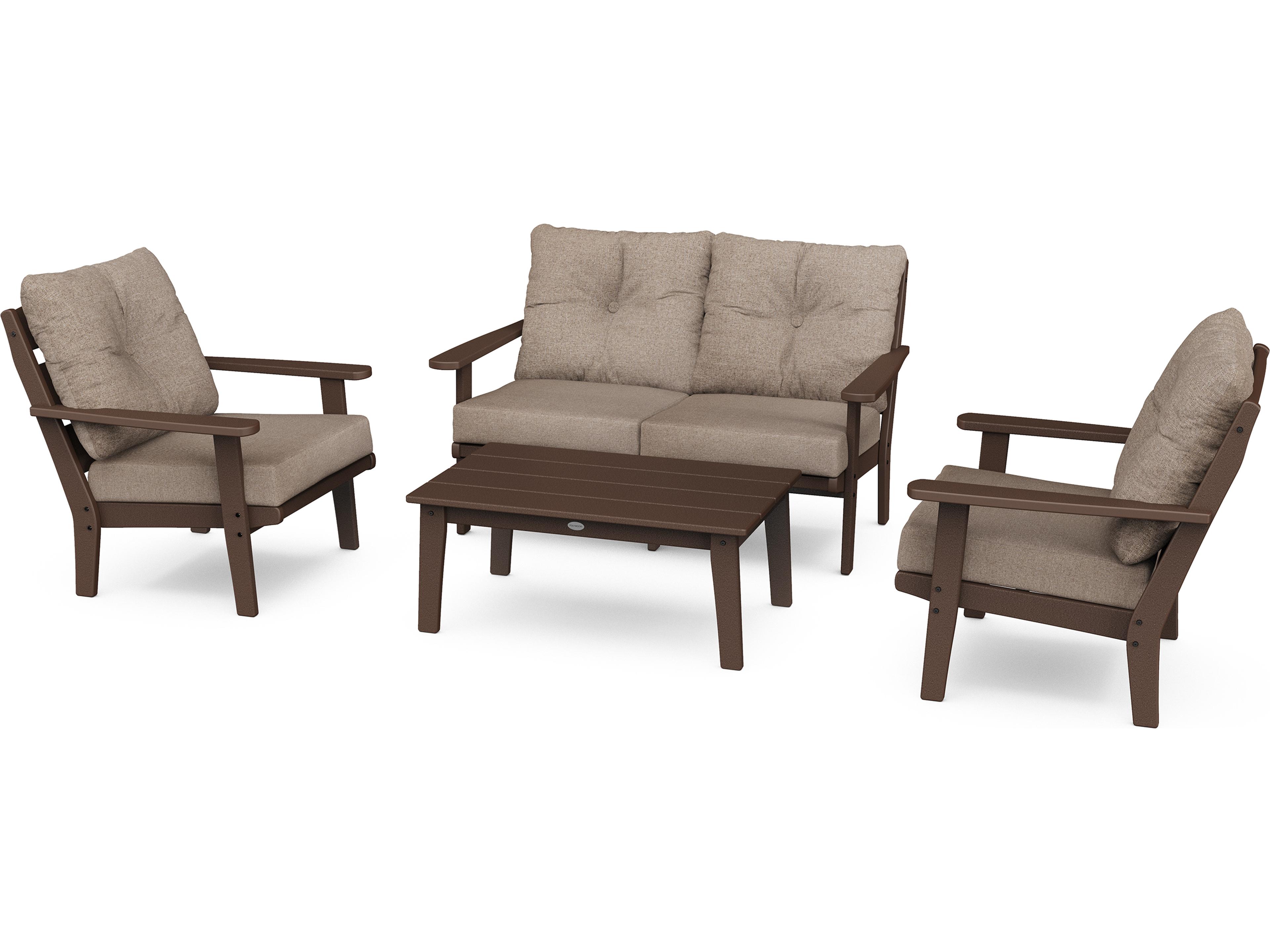POLYWOOD® Lakeside Recycled Plastic Deep Seating 4 Piece Patio Lounge Set
