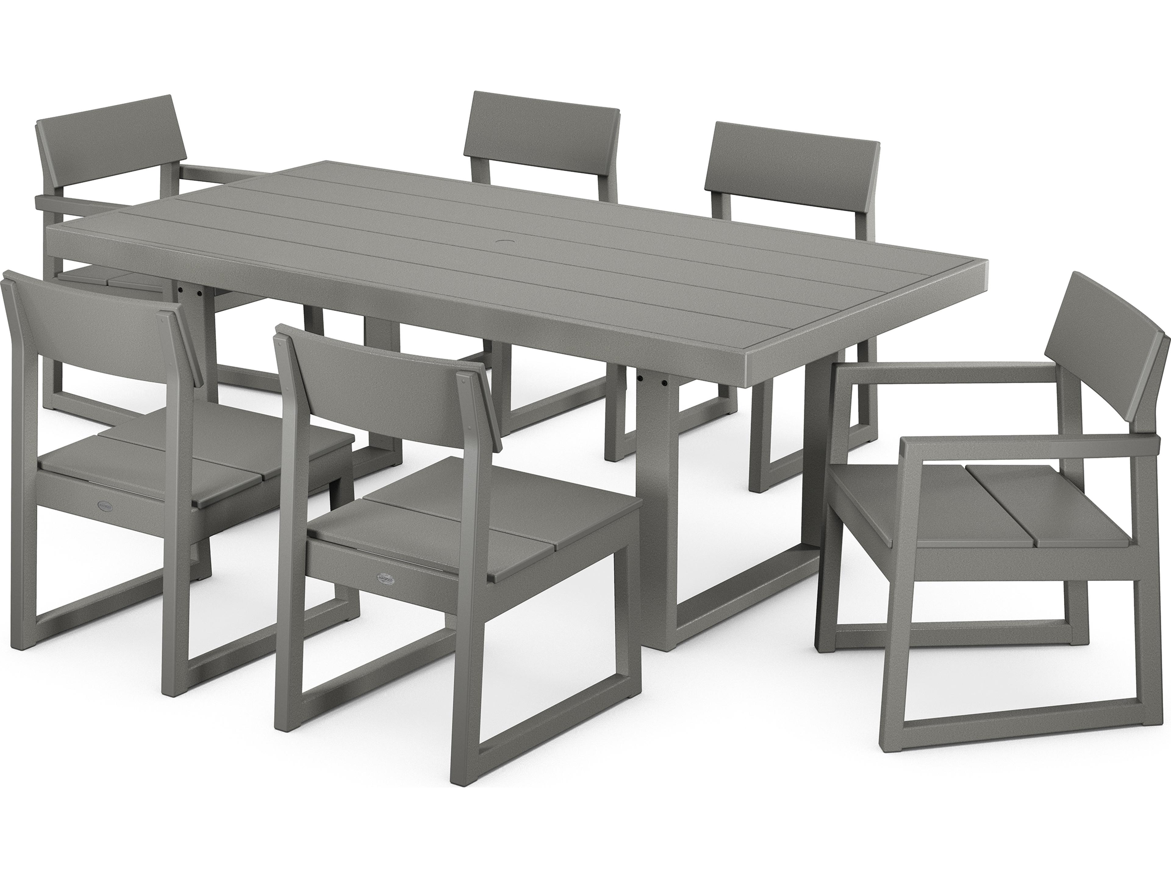 POLYWOOD® Edge Recycled Plastic 7 Piece Outdoor Dining Set