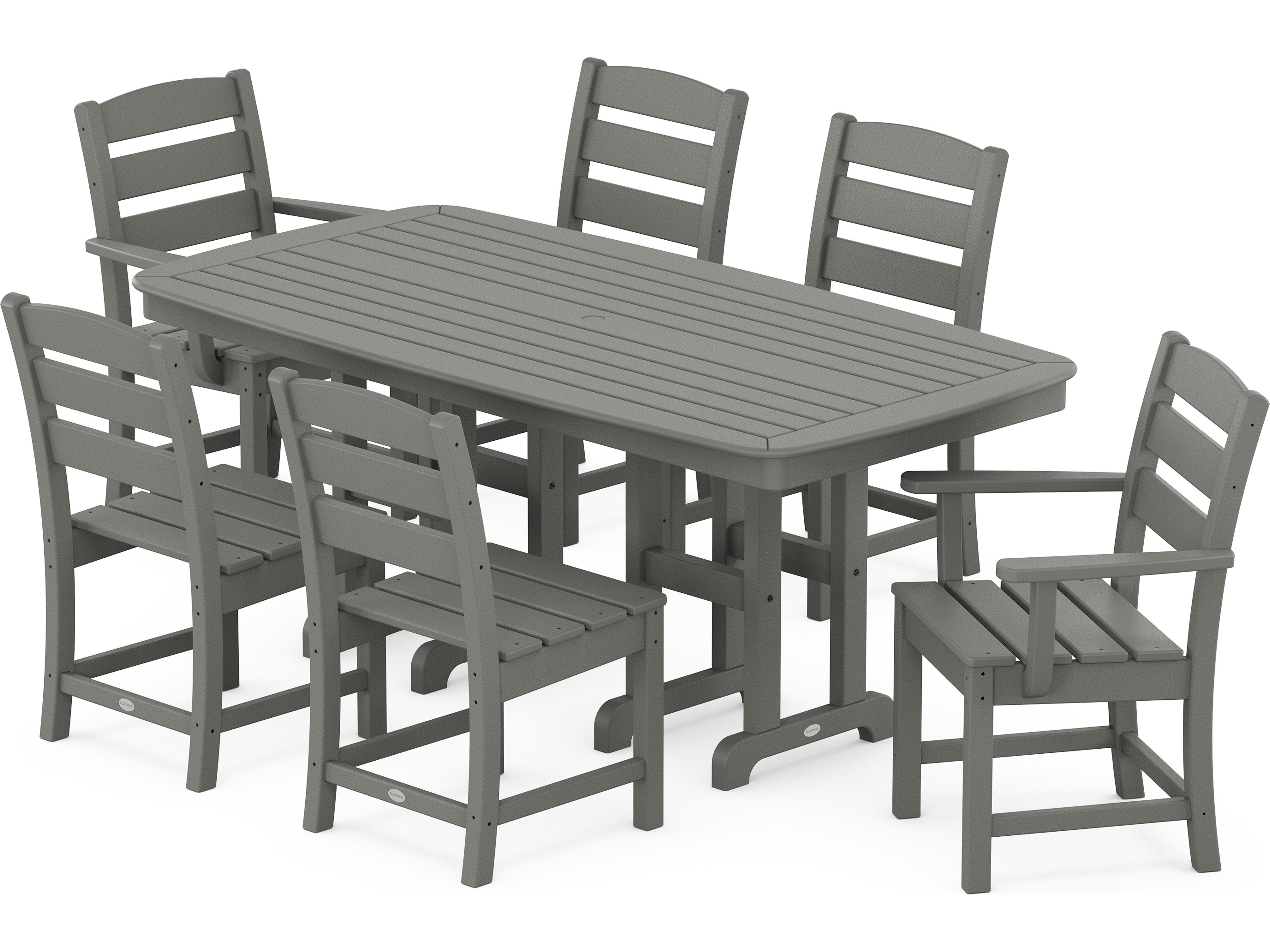 POLYWOOD® Lakeside Recycled Plastic 7 Piece Outdoor Dining Set
