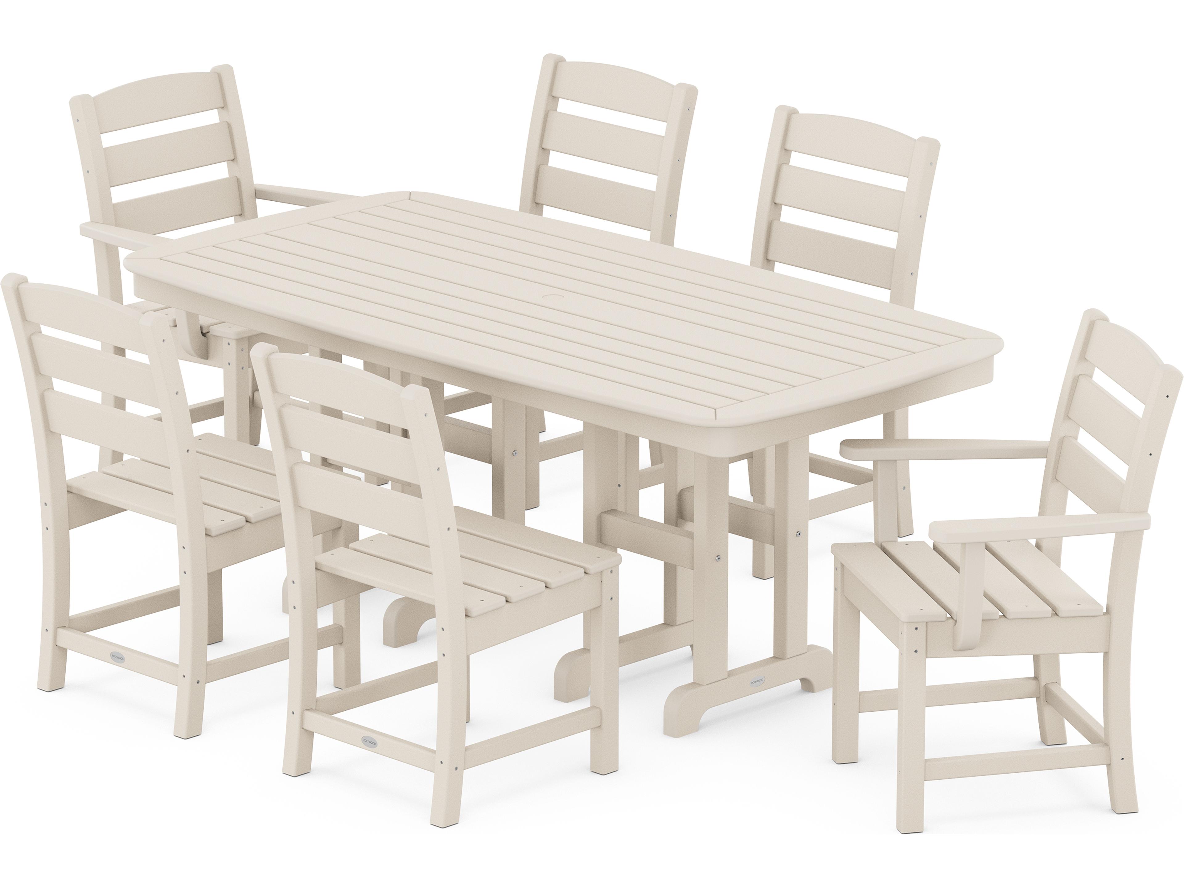 POLYWOOD® Lakeside Recycled Plastic 7 Piece Outdoor Dining Set
