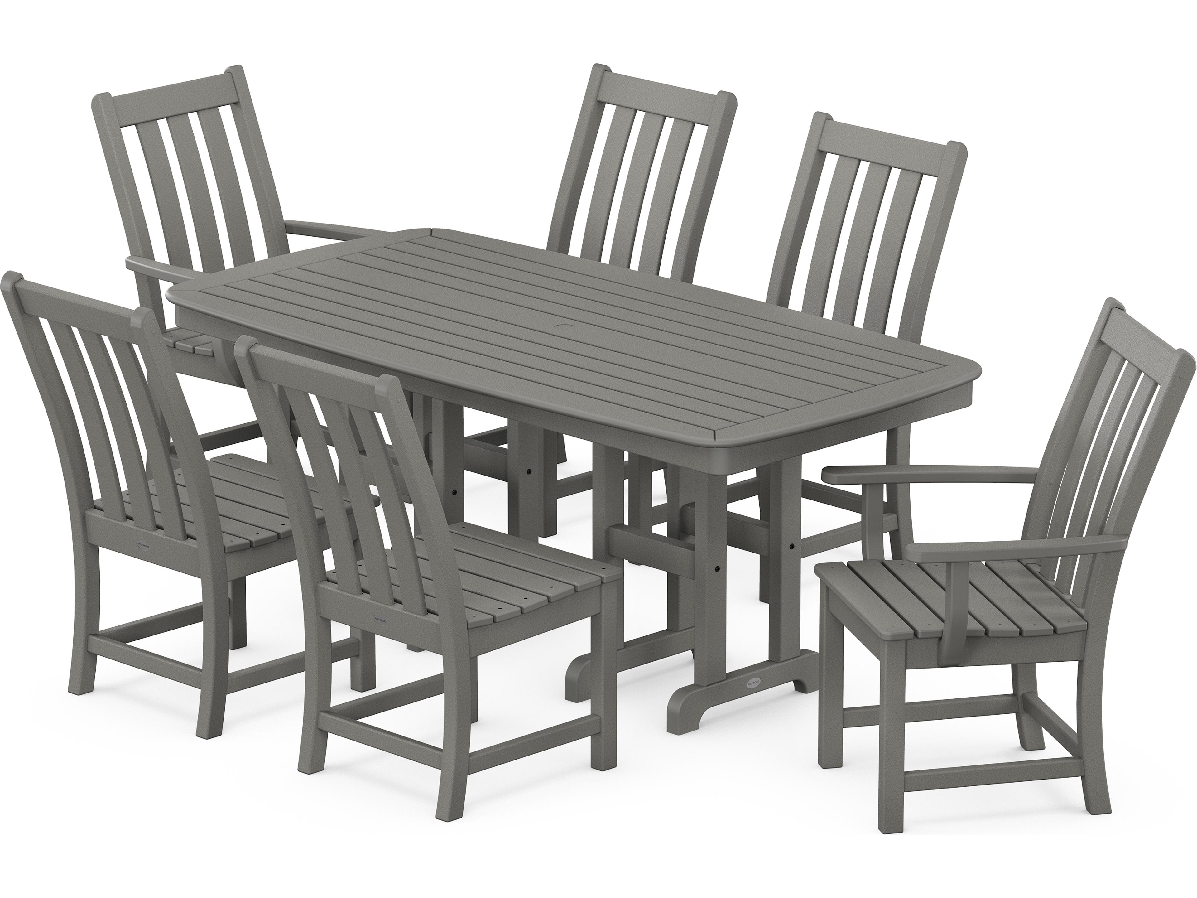 POLYWOOD® Vineyard Recycled Plastic 7 Piece Outdoor Patio Dining Set