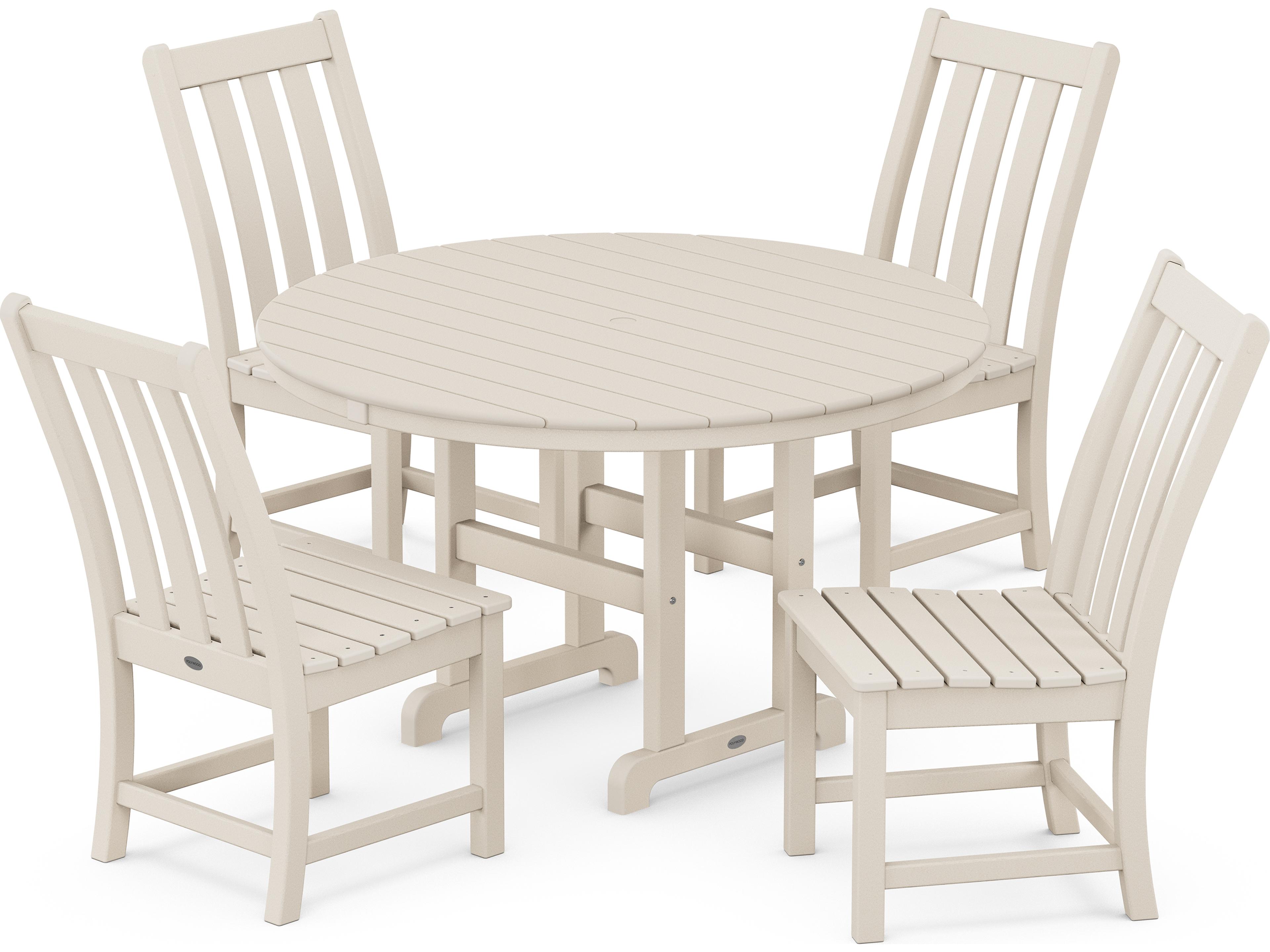 POLYWOOD® Vineyard Recycled Plastic 5 Piece Outdoor Patio Dining Set