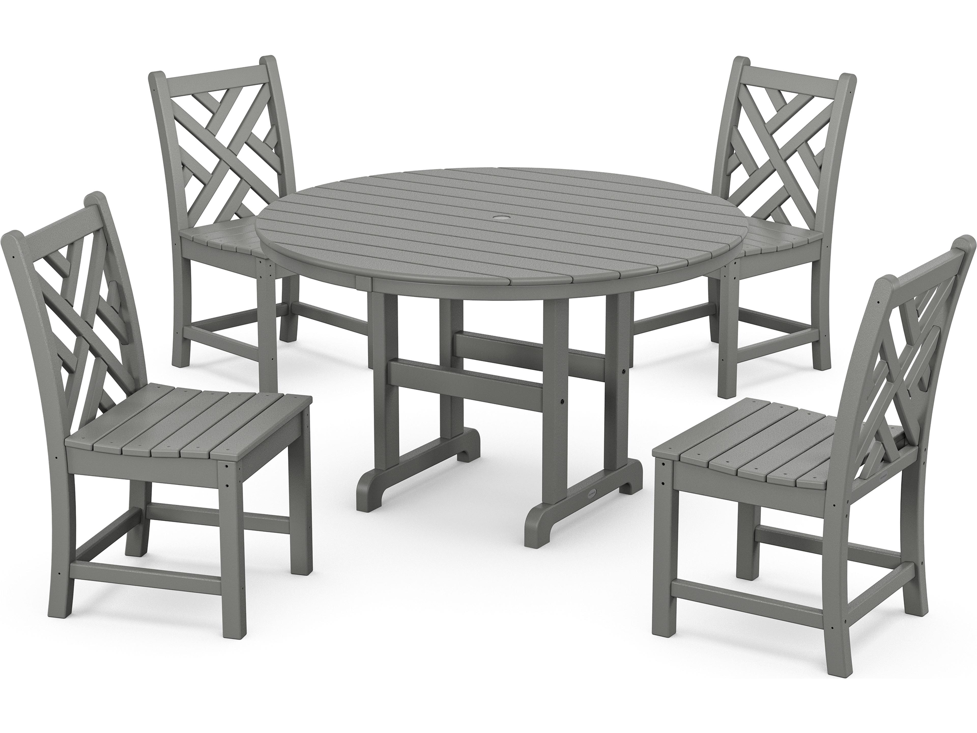 POLYWOOD® Chippendale Recycled Plastic 5 Piece Patio Dining Set