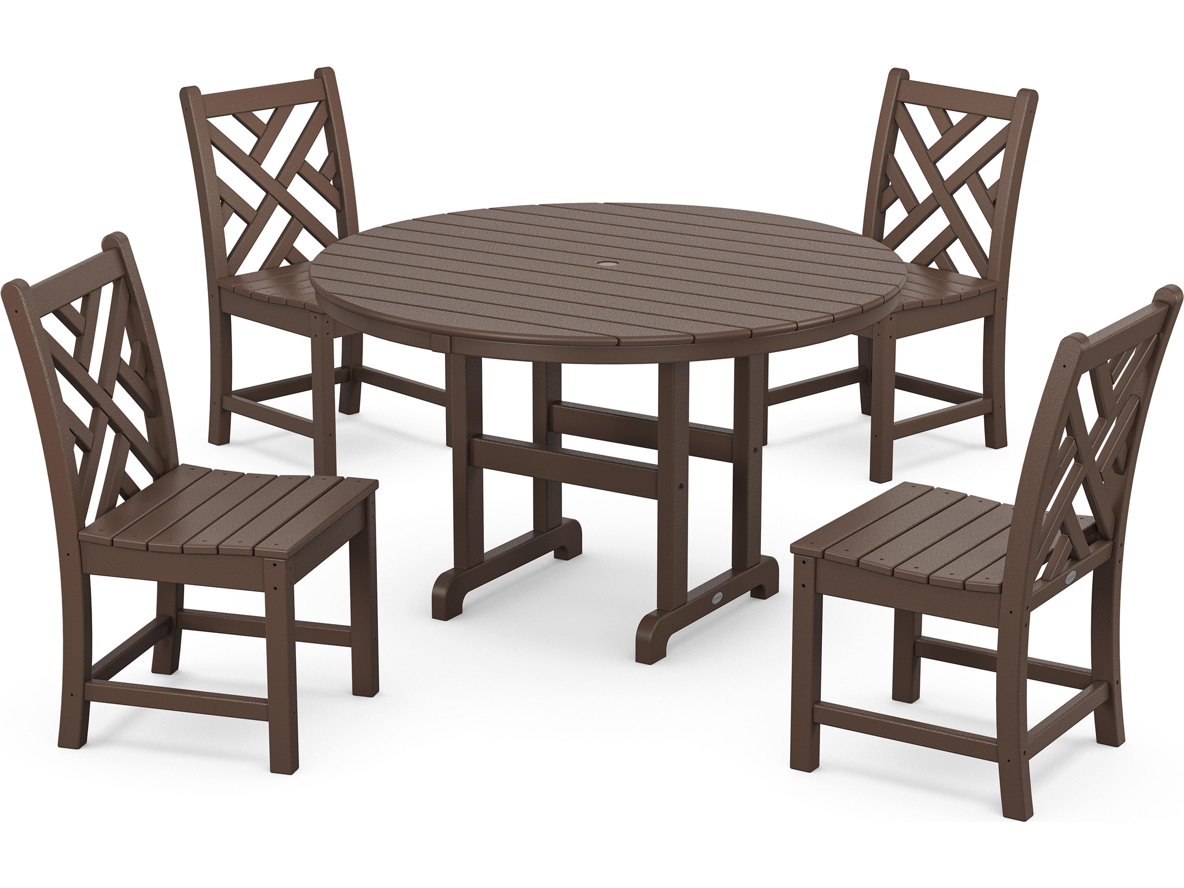 POLYWOOD® Chippendale Recycled Plastic 5 Piece Patio Dining Set
