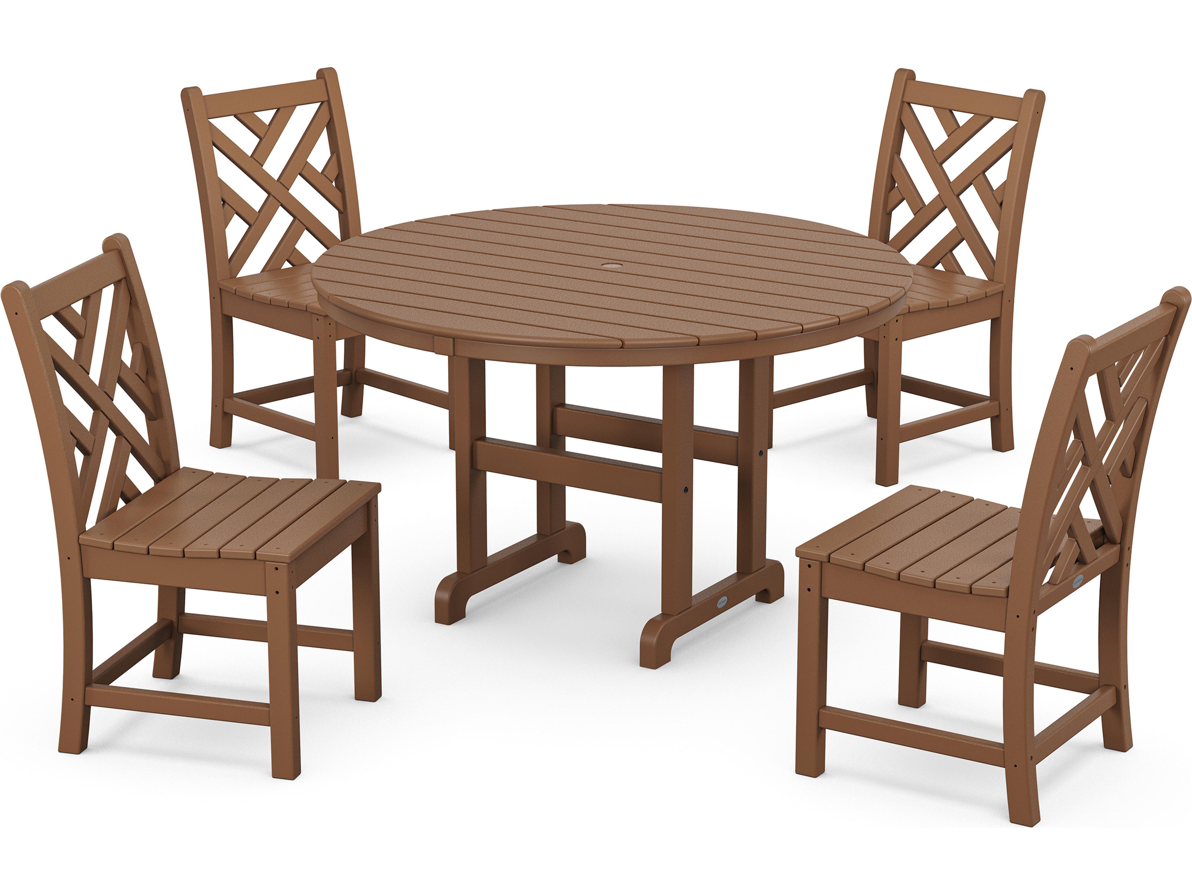 POLYWOOD® Chippendale Recycled Plastic 5 Piece Patio Dining Set