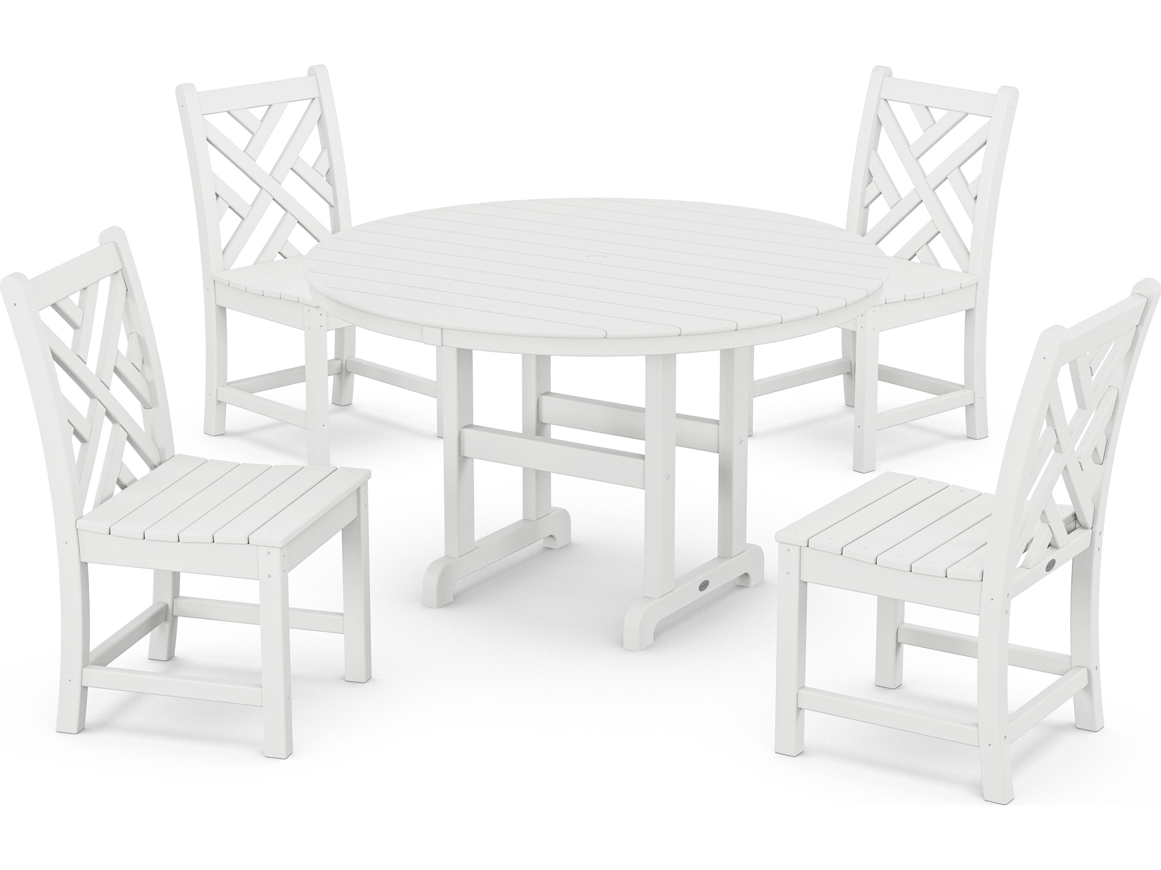 POLYWOOD® Chippendale Recycled Plastic 5 Piece Patio Dining Set