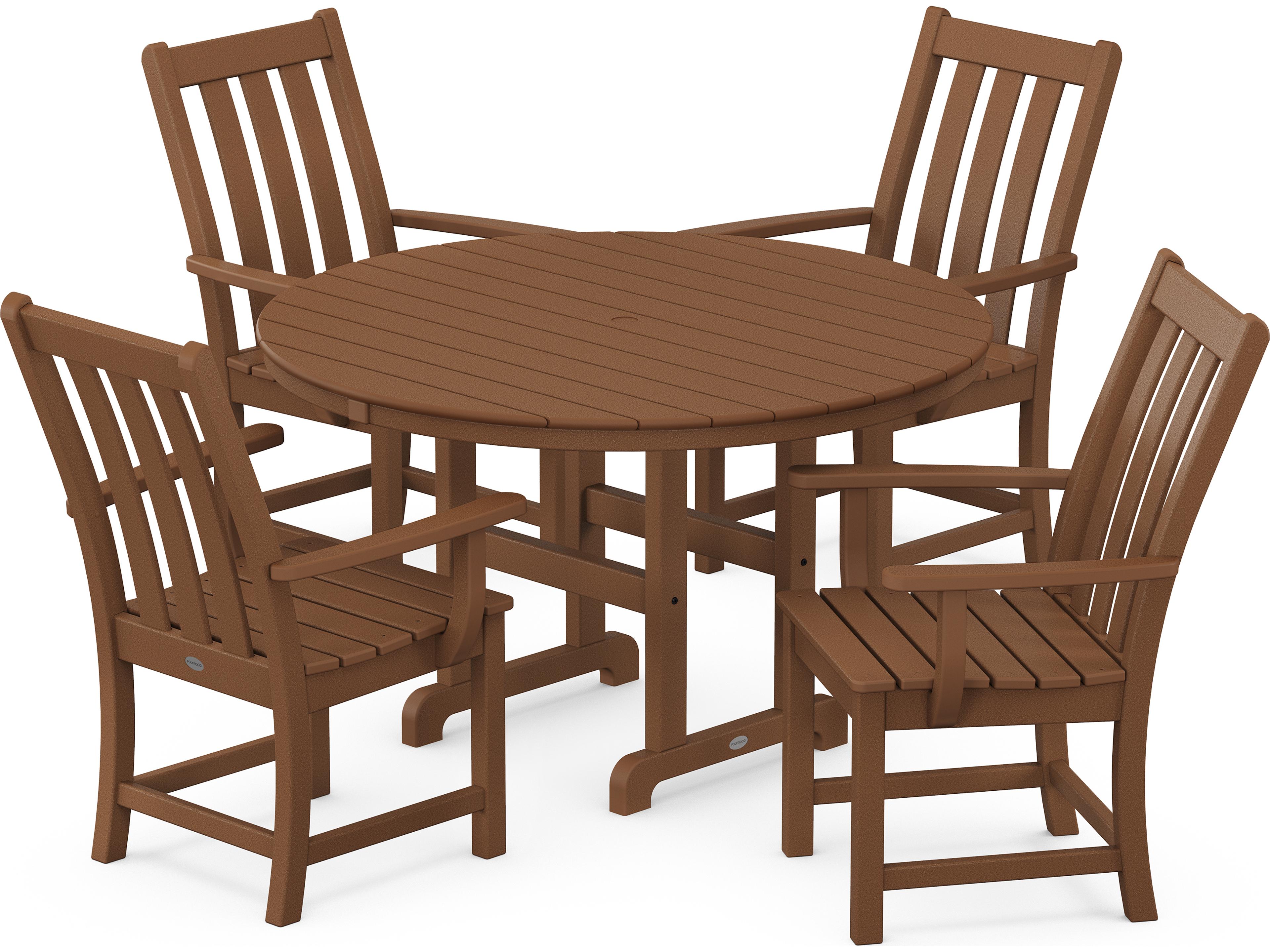 POLYWOOD® Vineyard Recycled Plastic 5 Piece Outdoor Dining Set