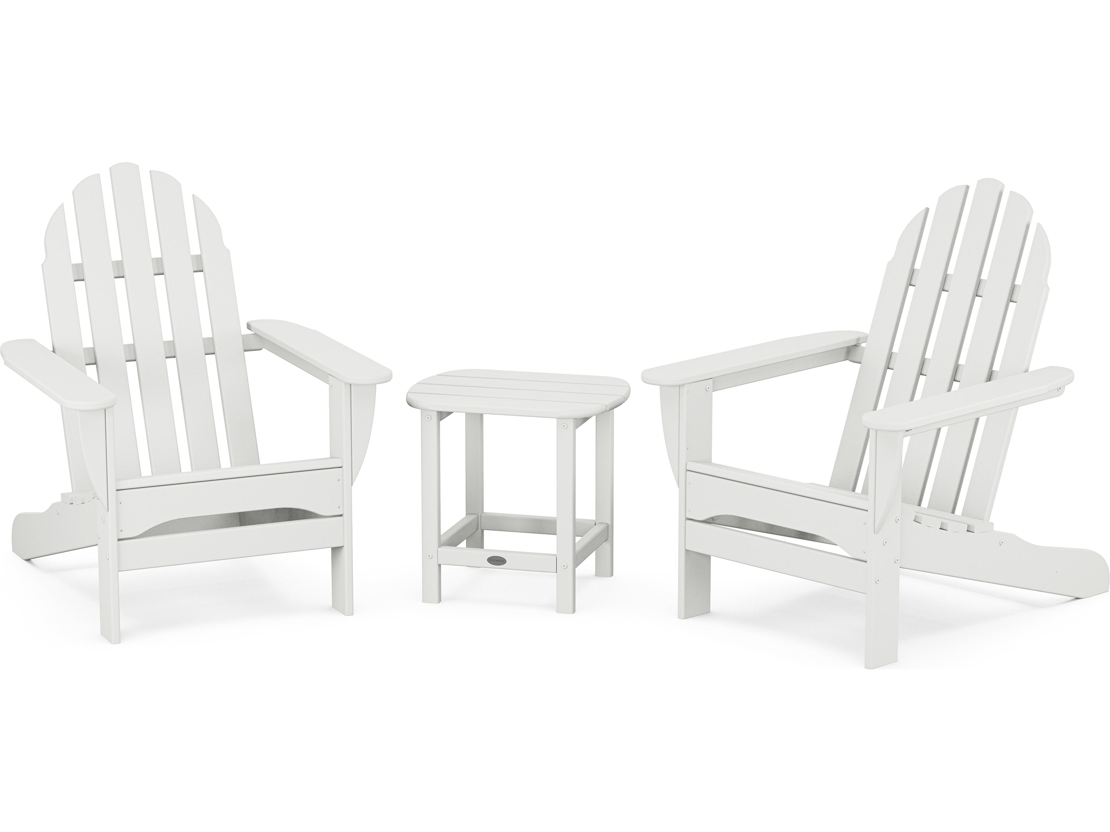 POLYWOOD® Classic Recycled Plastic 3 Piece Adirondack Patio Lounge Set