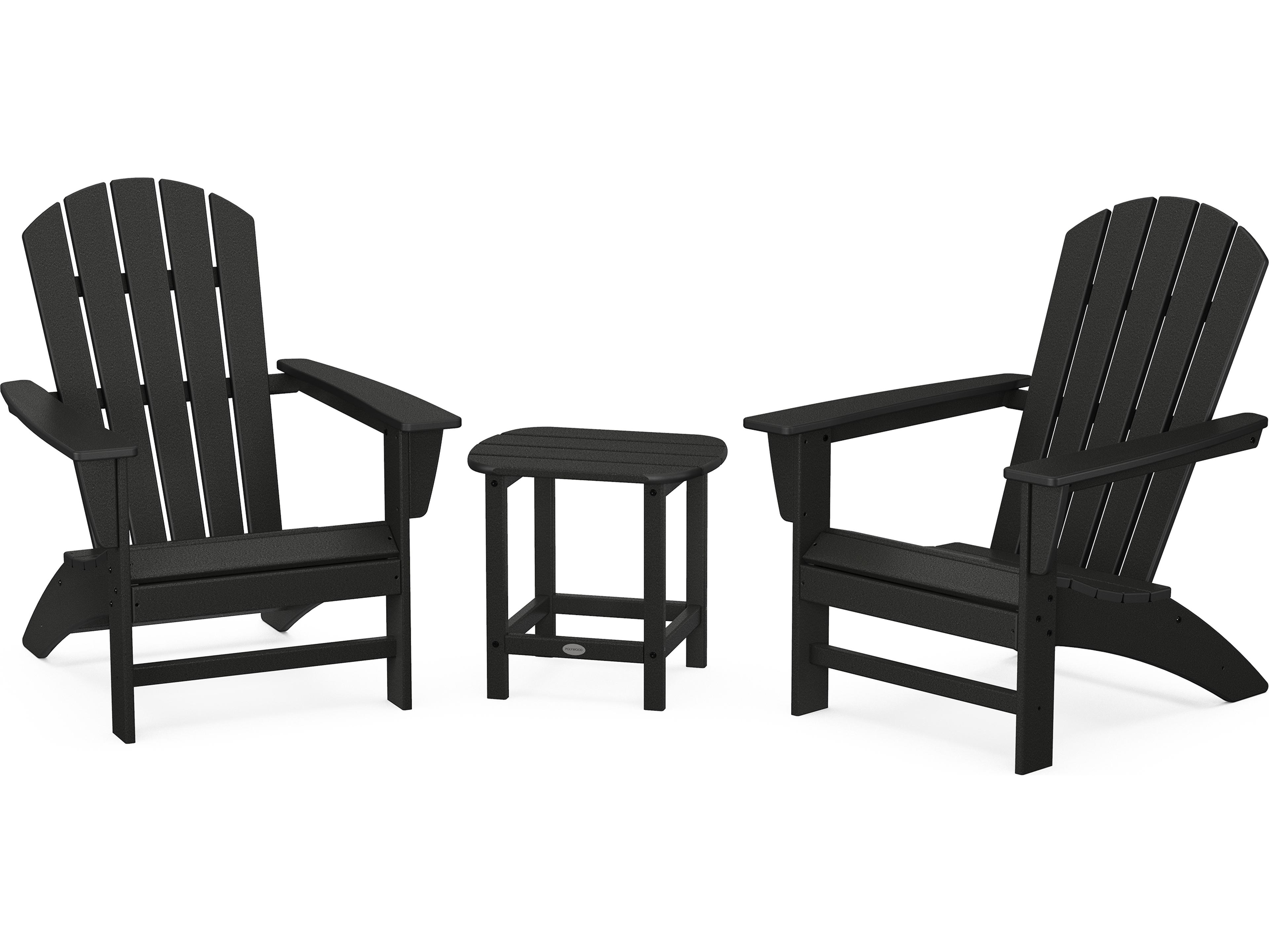 POLYWOOD® Nautical Recycled Plastic 3 Piece Adirondack Outdoor Lounge Set