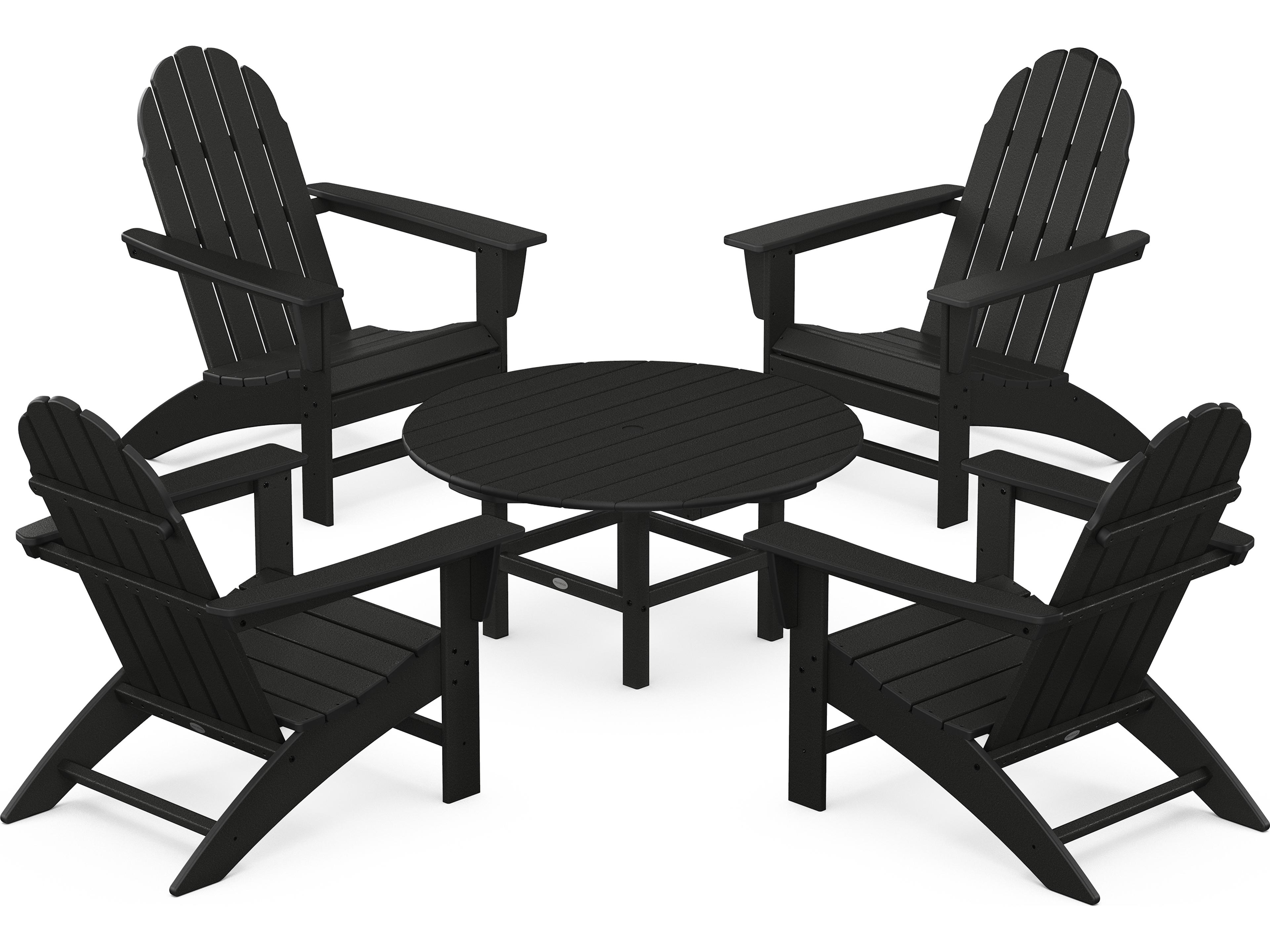 POLYWOOD® Vineyard Recycled Plastic 5 Piece Adirondack Patio Lounge Set