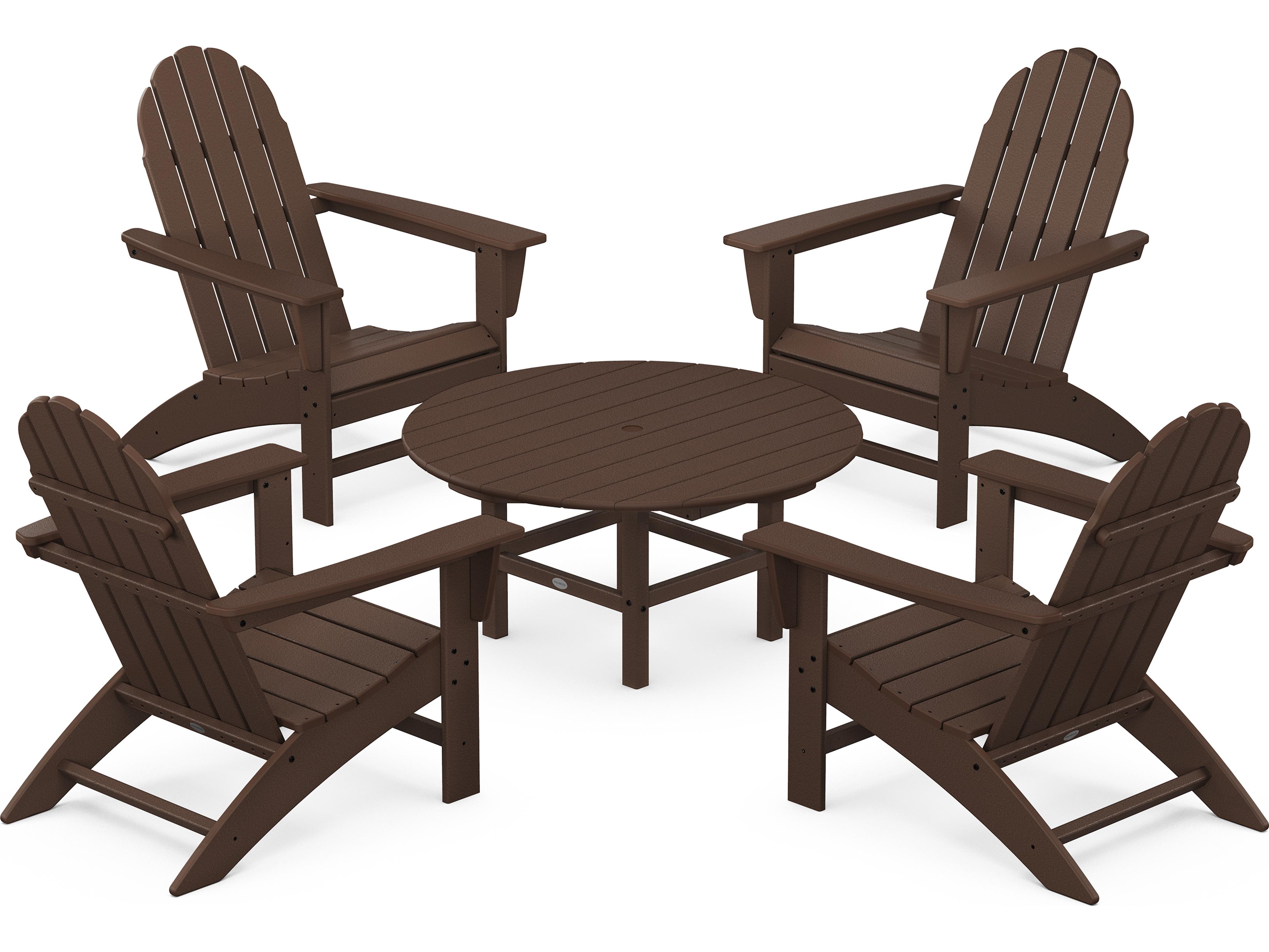 POLYWOOD® Vineyard Recycled Plastic 5 Piece Adirondack Patio Lounge Set