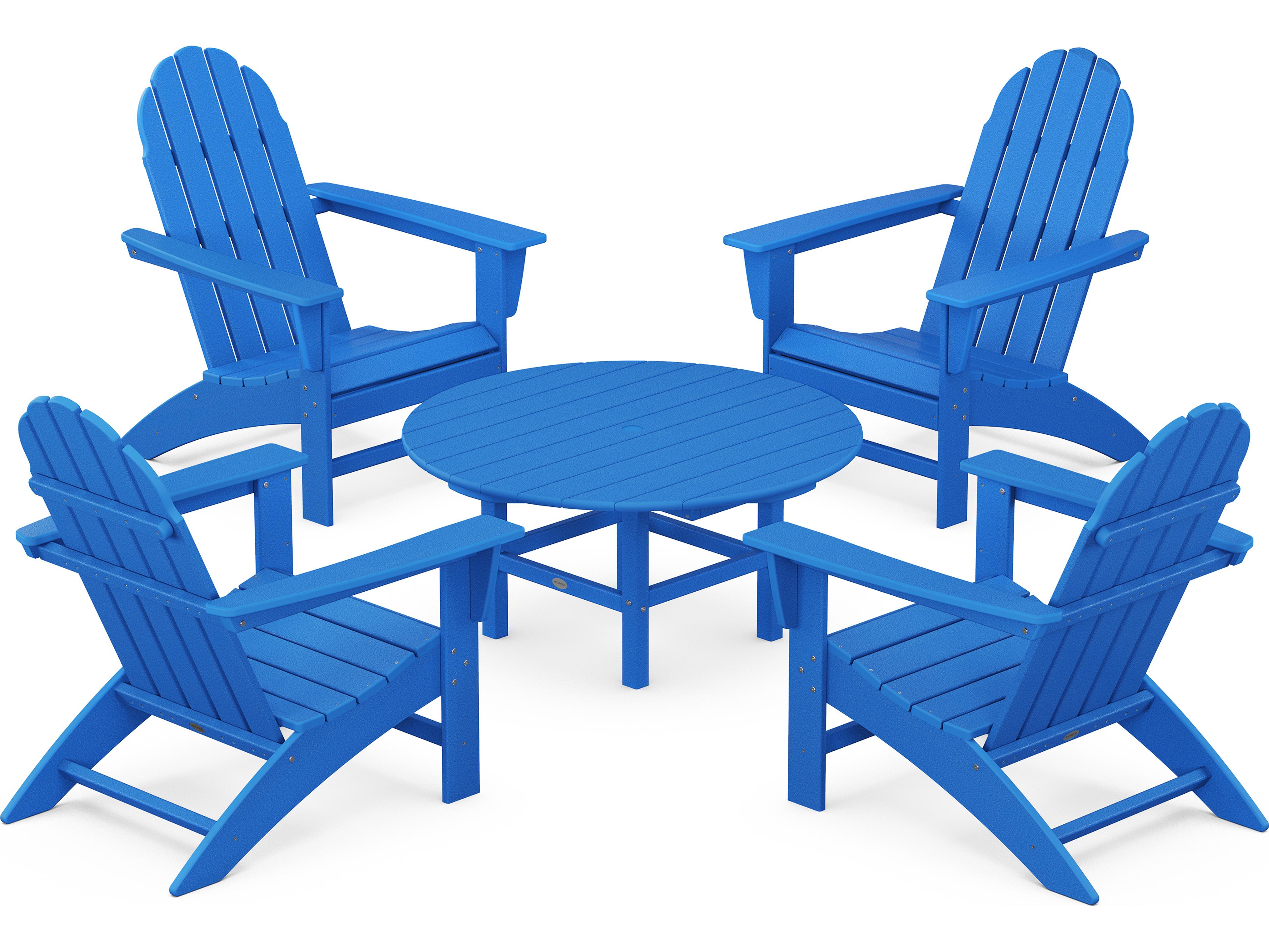 POLYWOOD® Vineyard Recycled Plastic 5 Piece Adirondack Patio Lounge Set