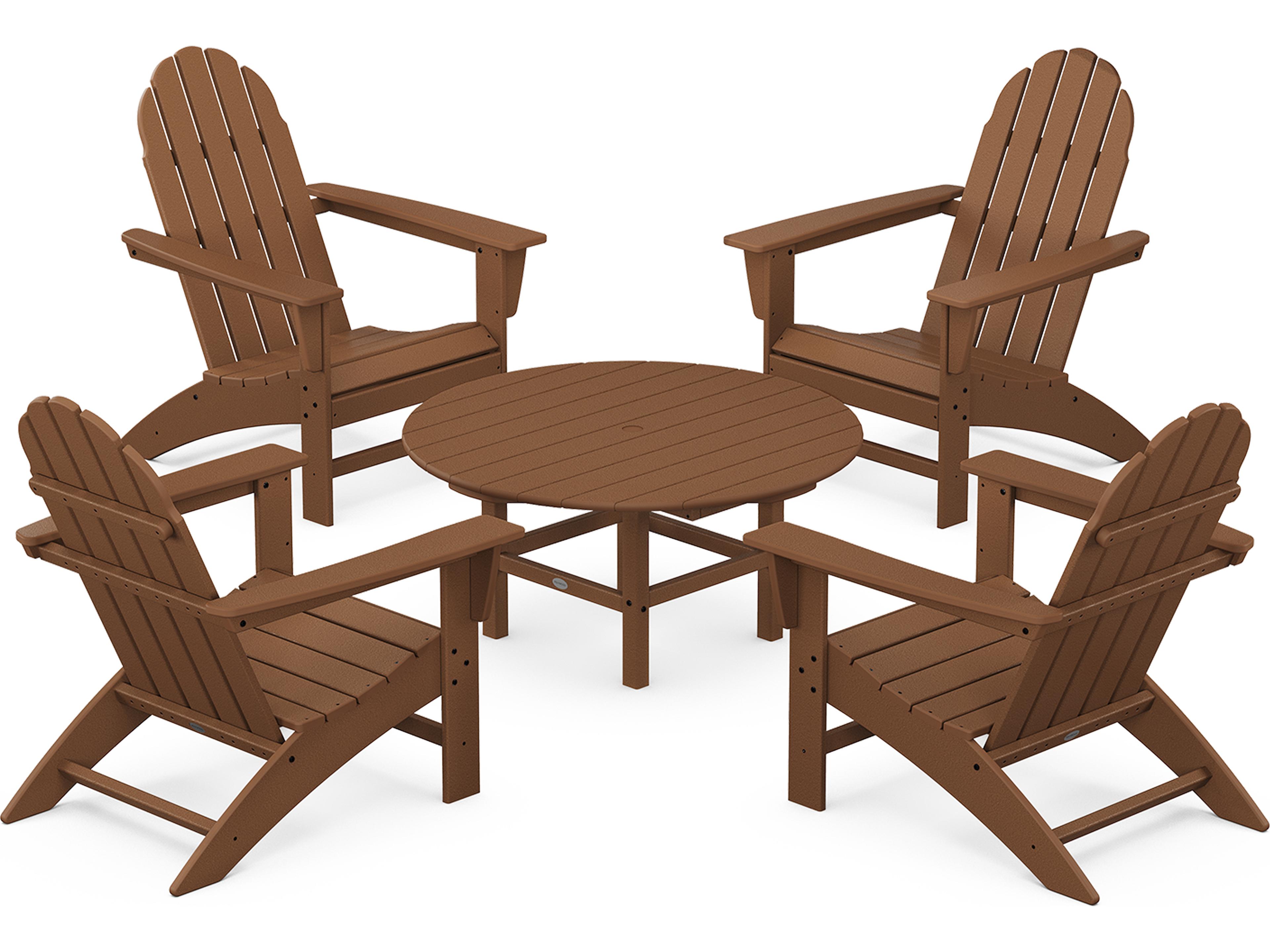 Vineyard Recycled Plastic 5 Piece Adirondack Patio Lounge Set
