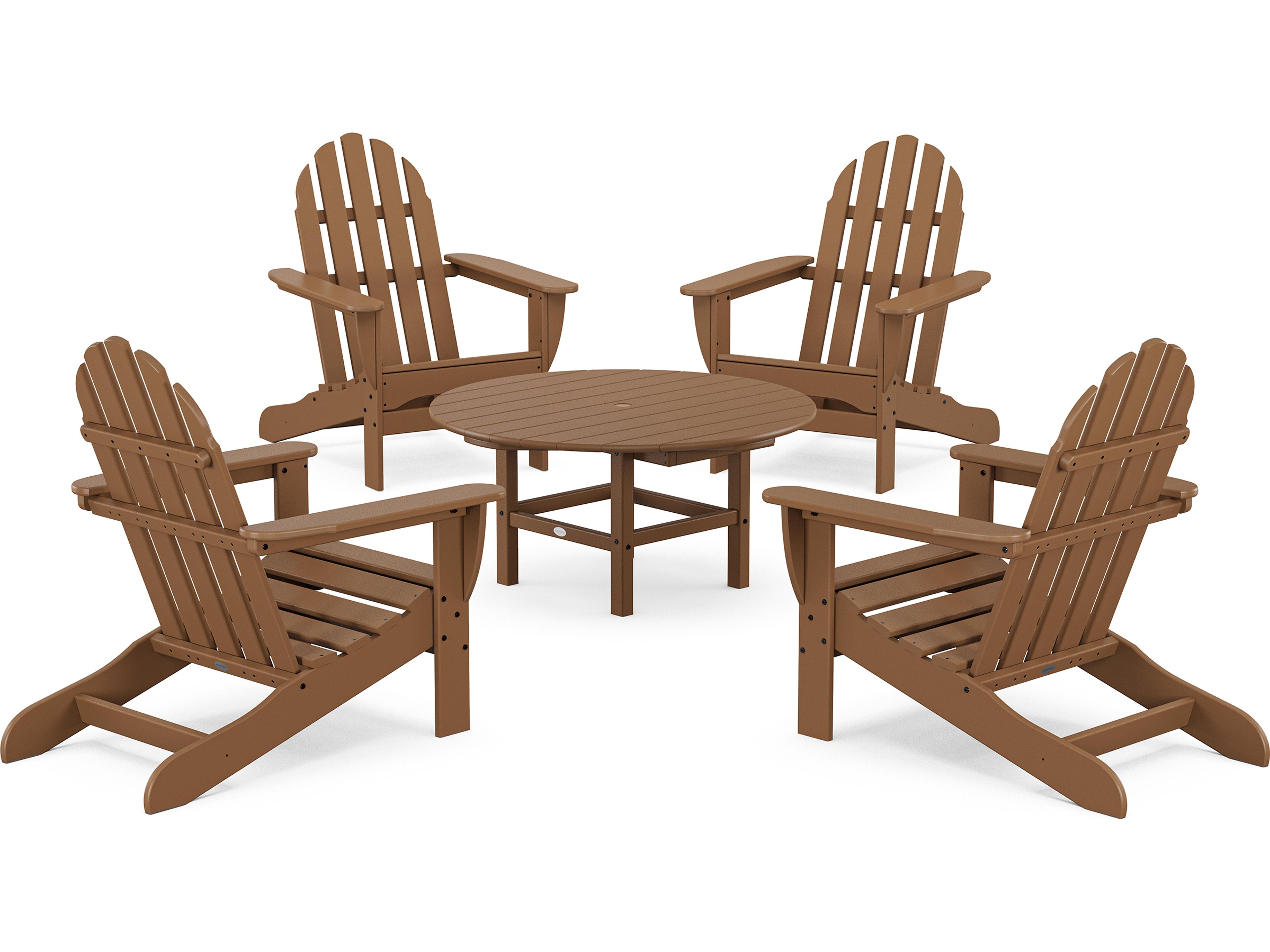 POLYWOOD® Classic Adirondack Recycled Plastic 5 Piece Outdoor Lounge Set