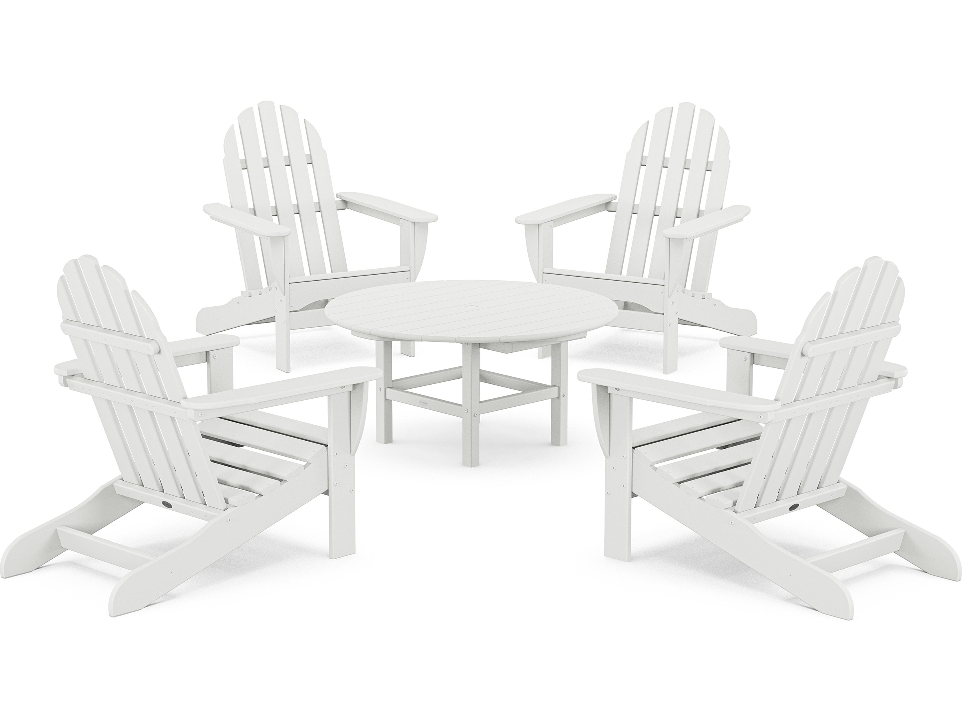 POLYWOOD® Classic Adirondack Recycled Plastic 5 Piece Outdoor Lounge Set