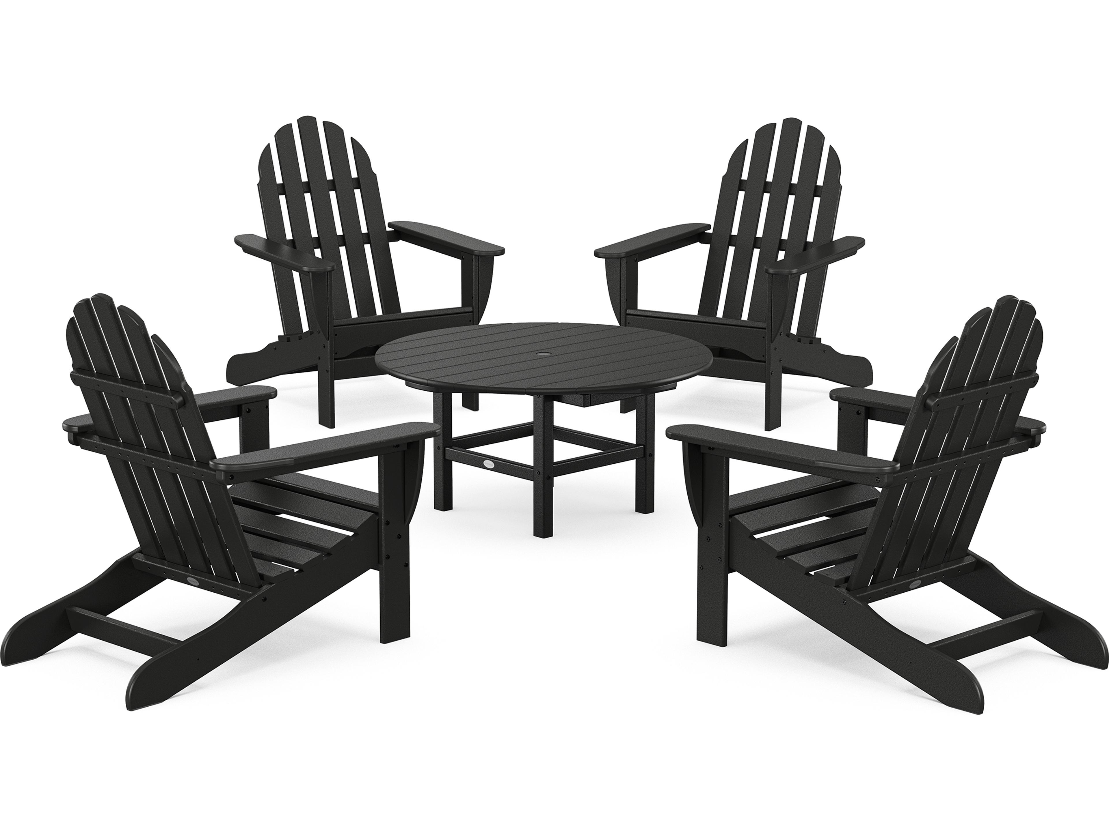 POLYWOOD® Classic Adirondack Recycled Plastic 5 Piece Outdoor Lounge Set