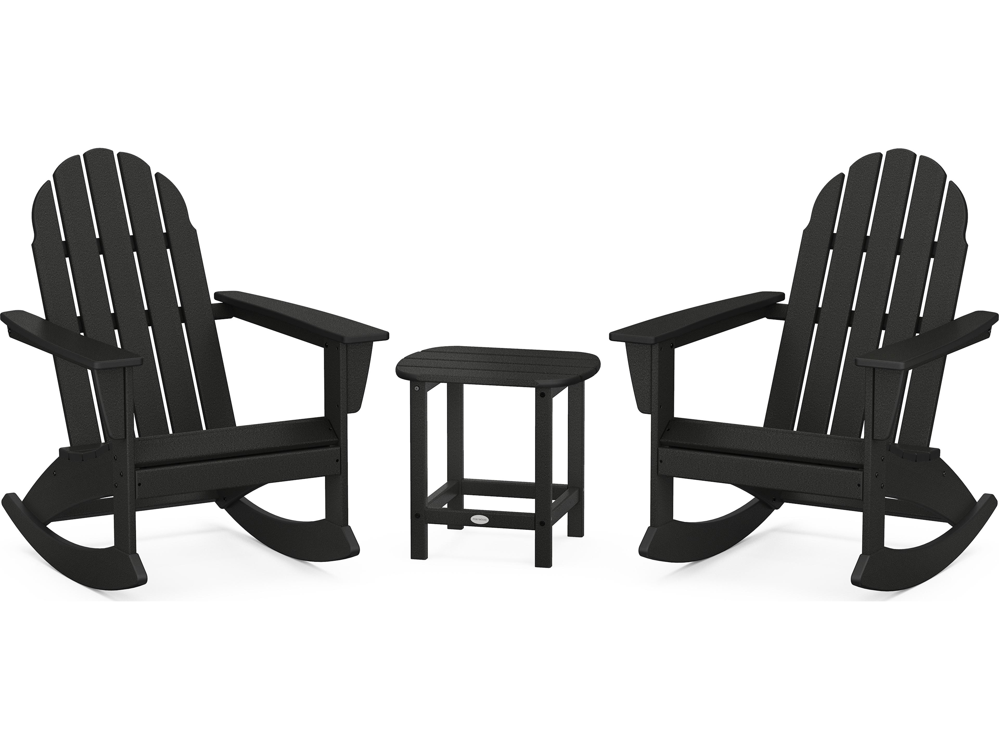 POLYWOOD® Vineyard Recycled Plastic 5 Piece Adirondack Rocking Outdoor Patio Lounge Set