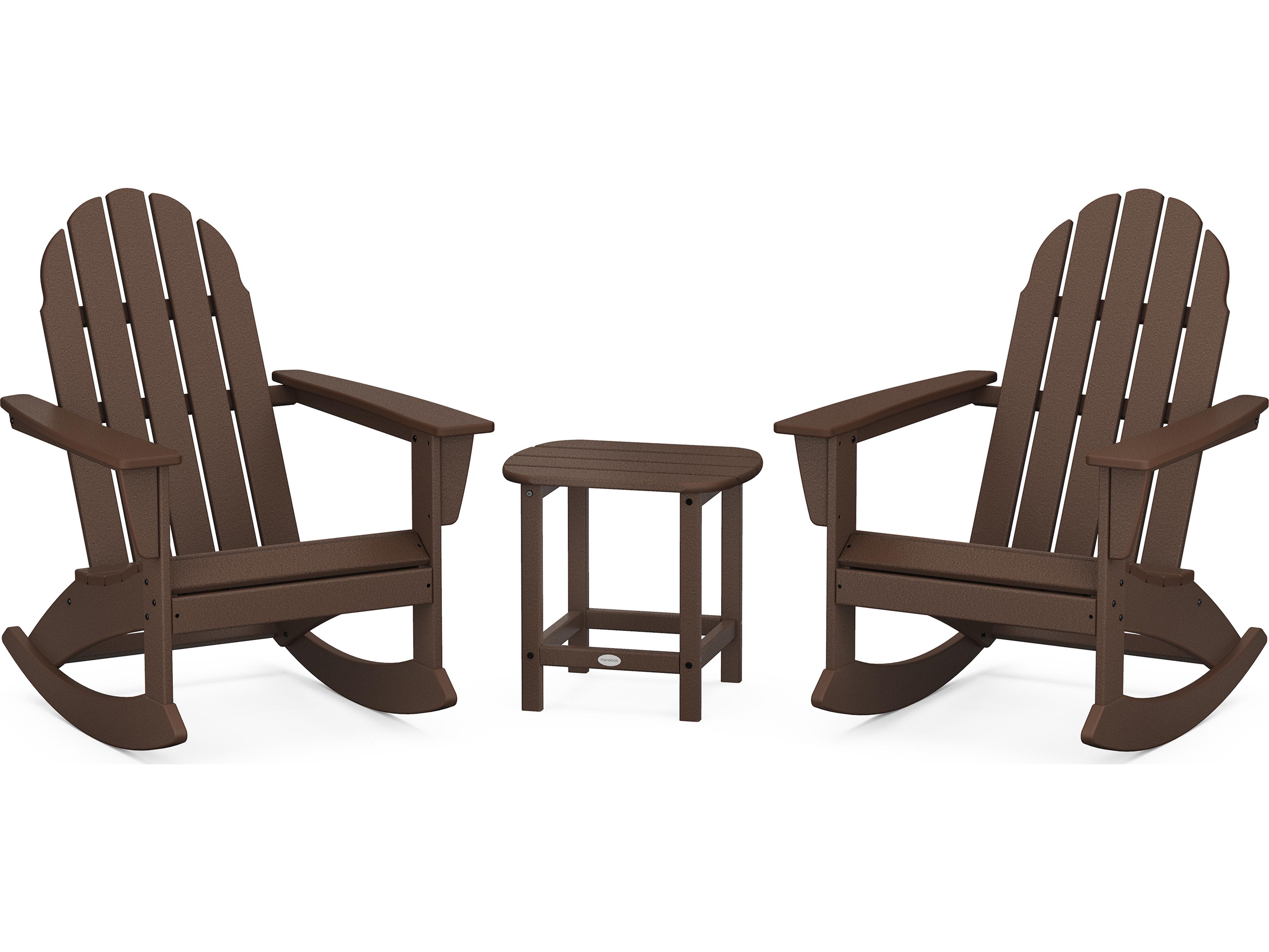 POLYWOOD® Vineyard Recycled Plastic 5 Piece Adirondack Rocking Outdoor Patio Lounge Set