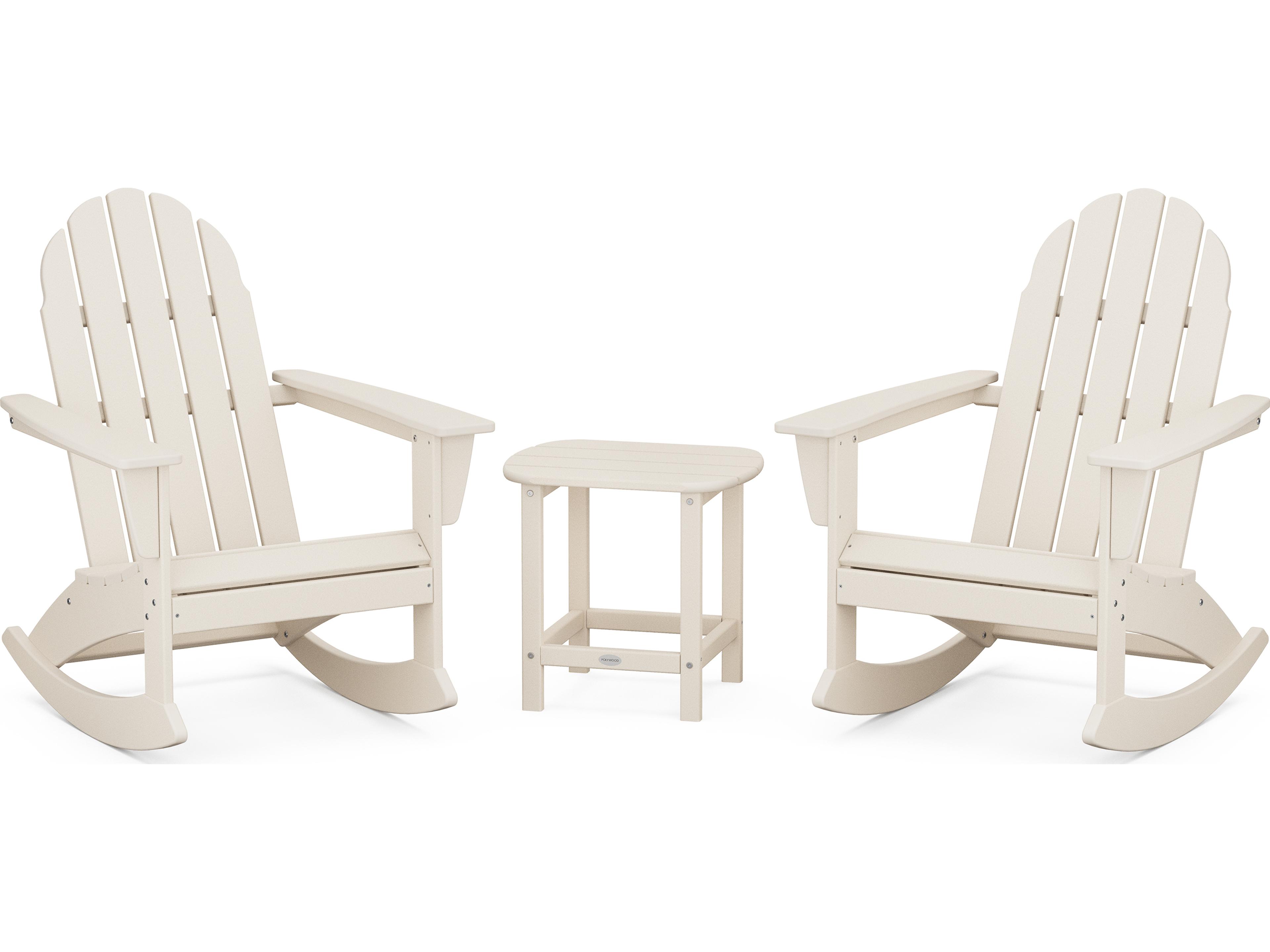 POLYWOOD® Vineyard Recycled Plastic 5 Piece Adirondack Rocking Outdoor Patio Lounge Set