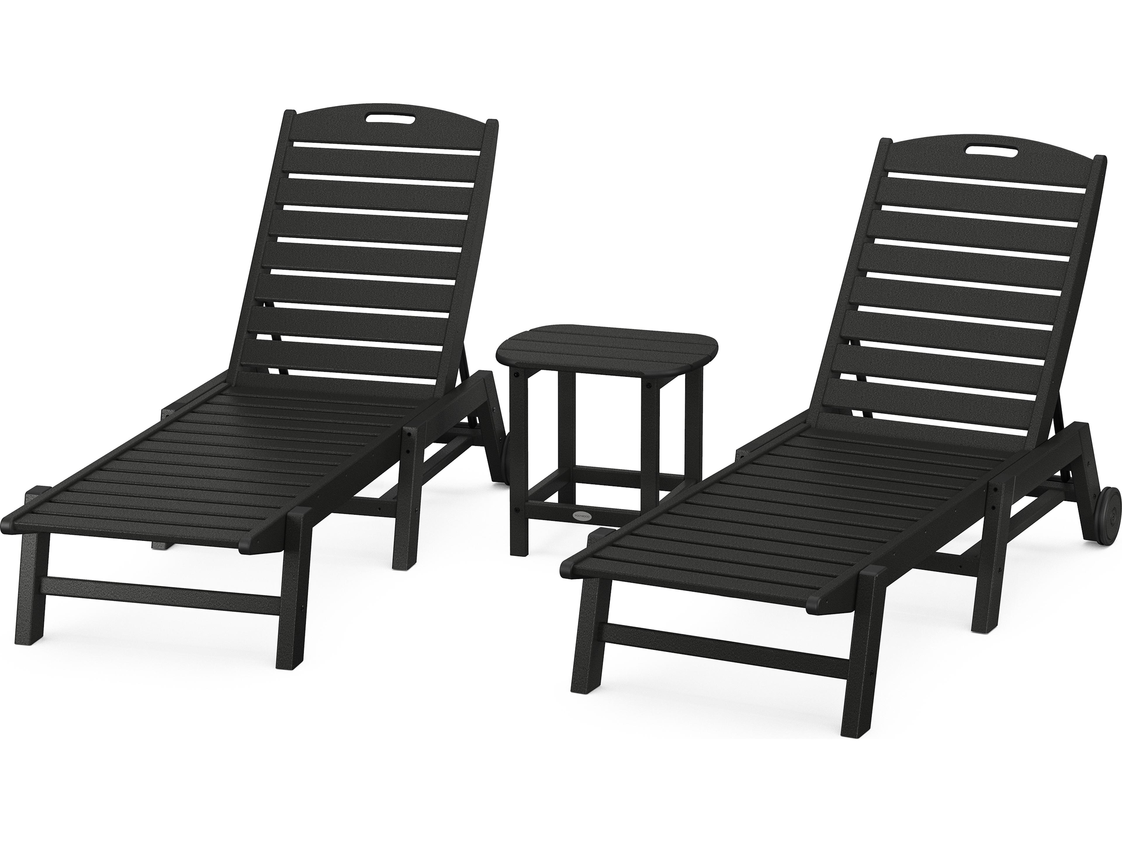 POLYWOOD® Nautical Recycled Plastic 3 Piece Outdoor Lounge Set
