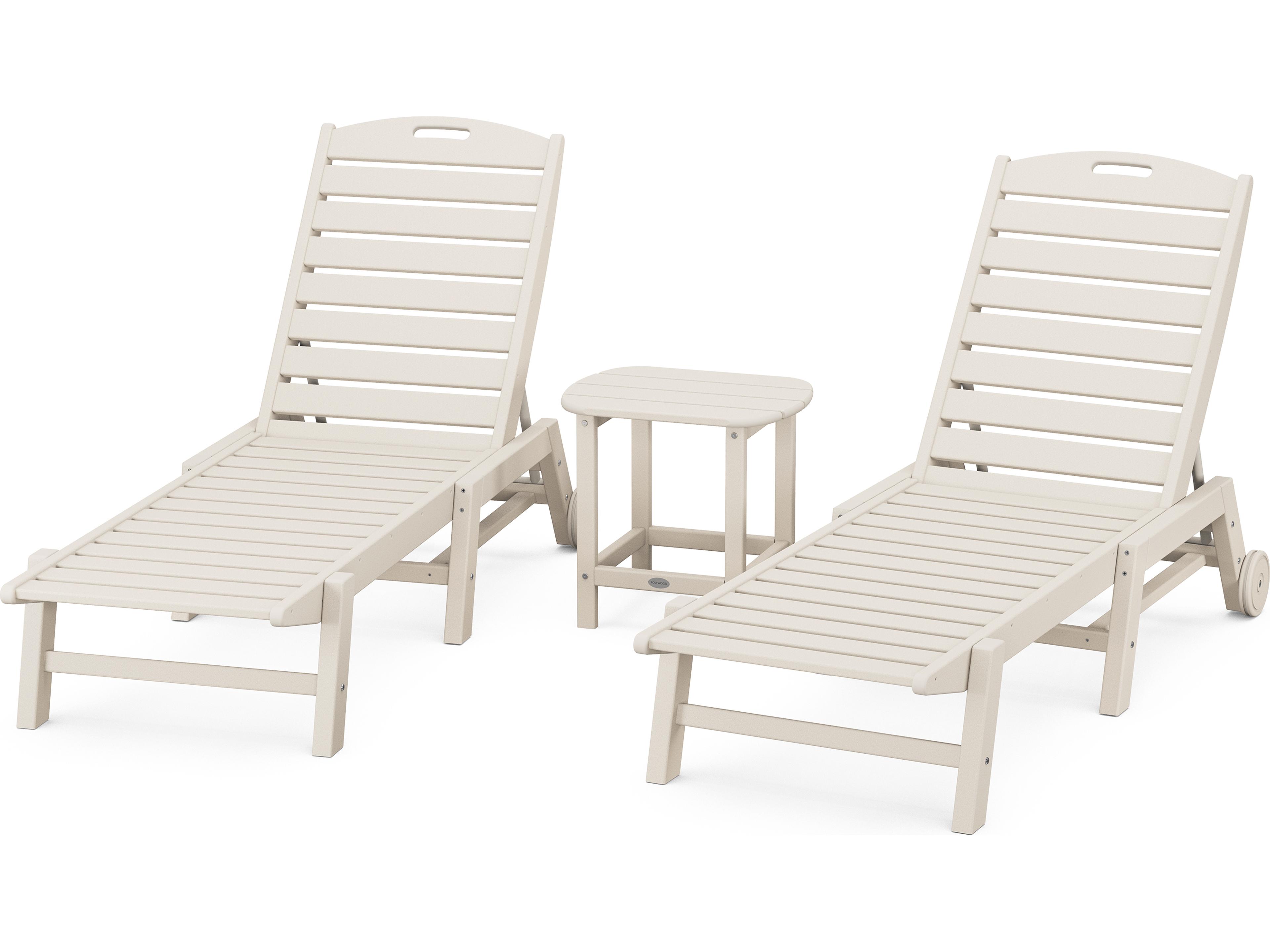 POLYWOOD® Nautical Recycled Plastic 3 Piece Outdoor Lounge Set