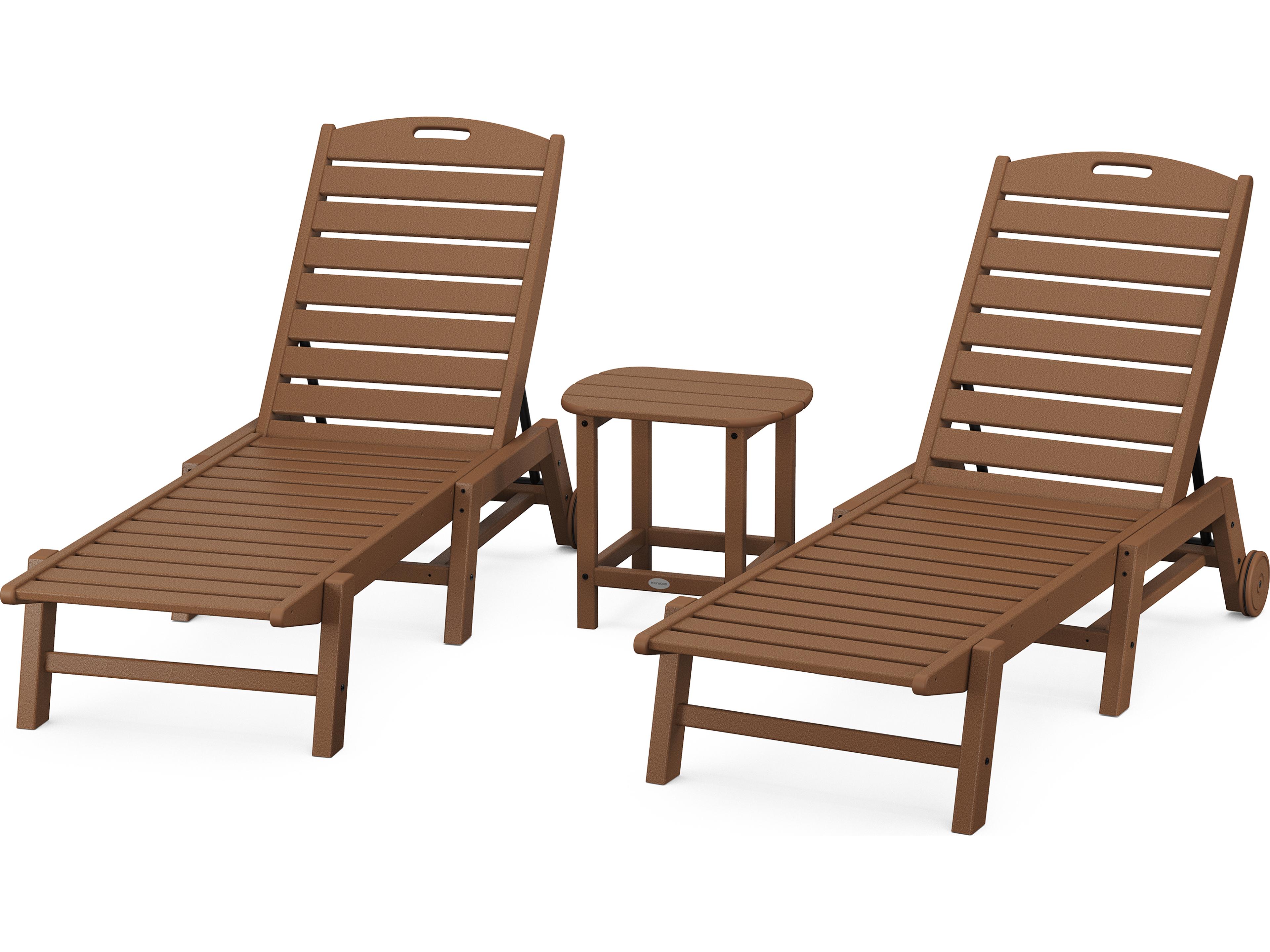 POLYWOOD® Nautical Recycled Plastic 3 Piece Outdoor Lounge Set