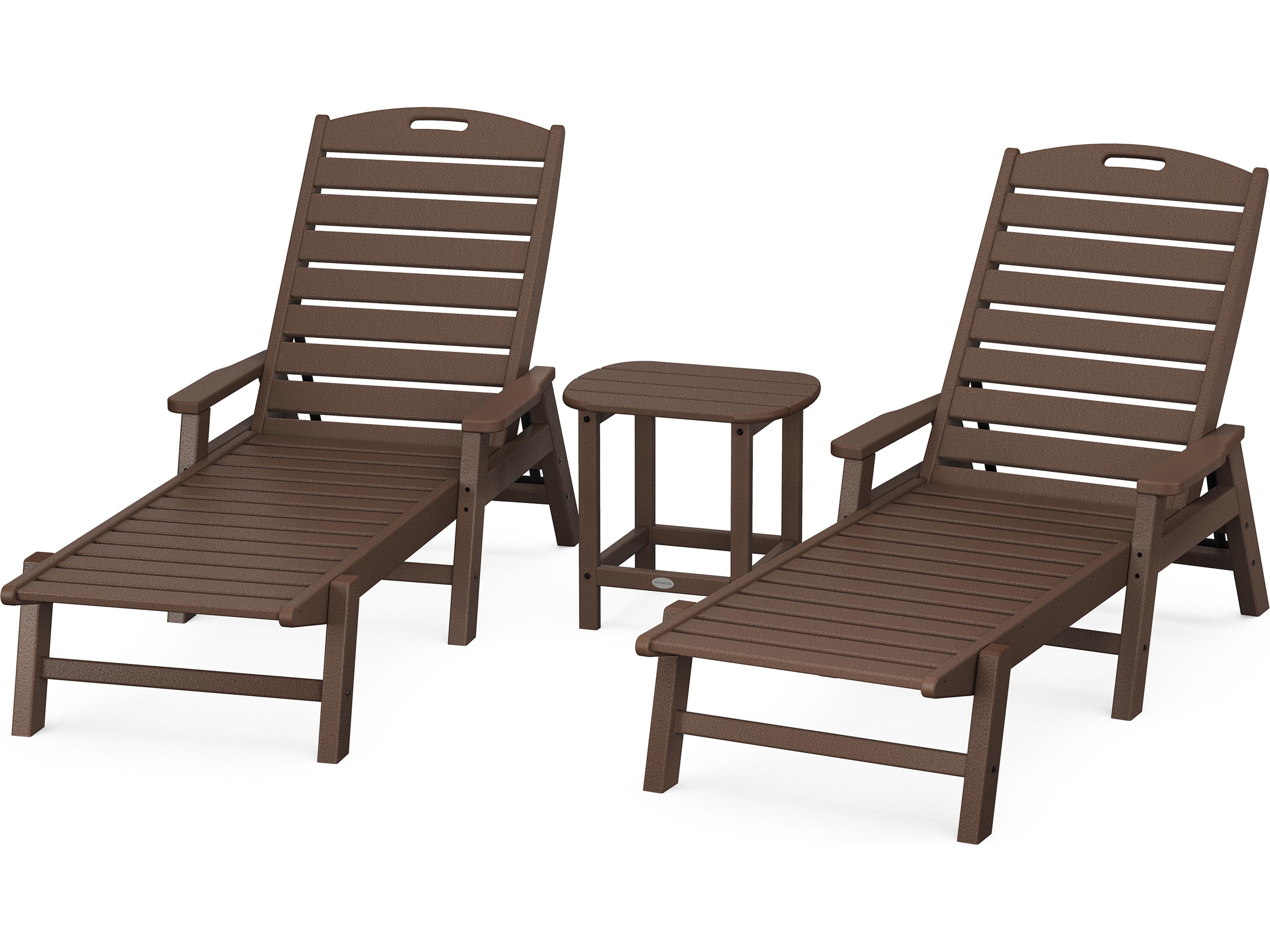 Nautical Recycled Plastic 3 Piece Outdoor Patio Lounge Set