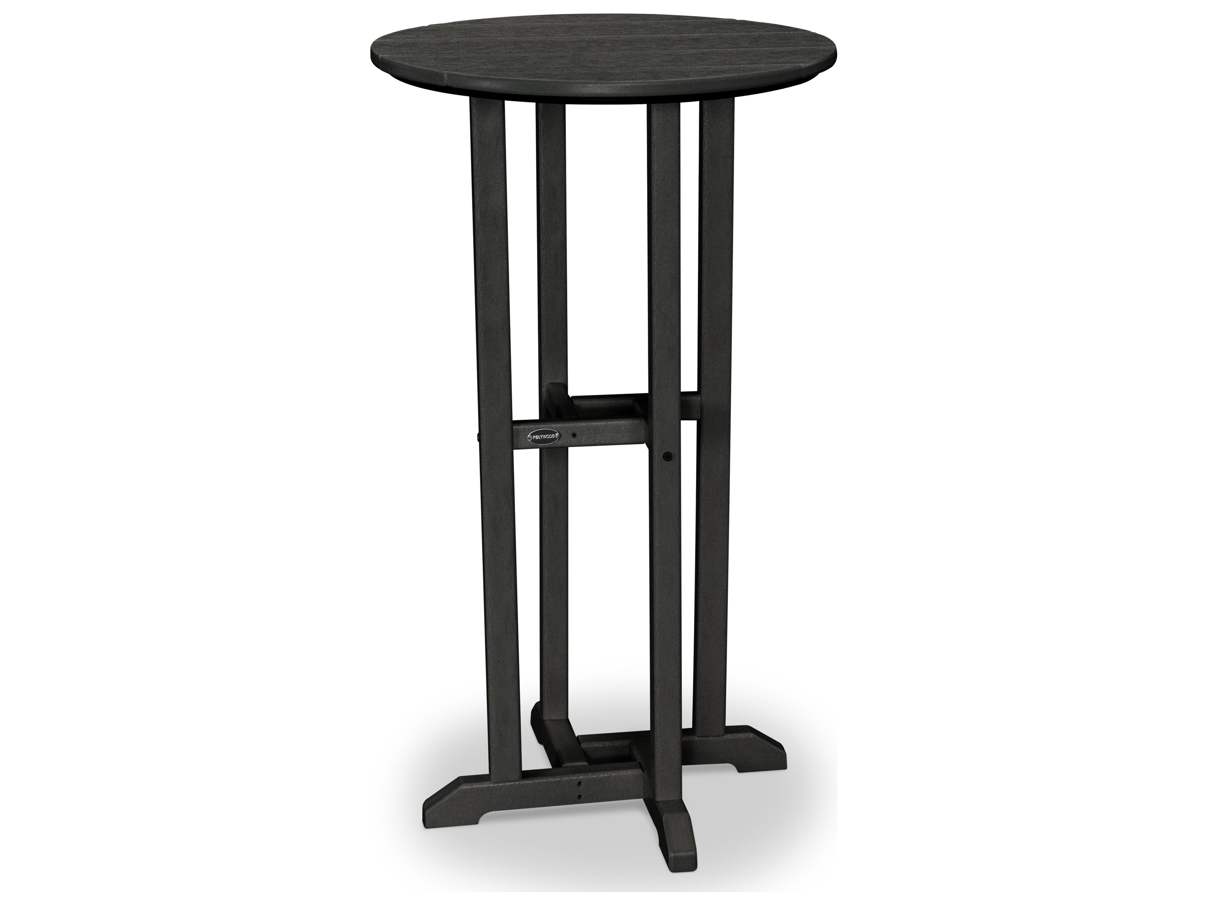 Traditional Recycled Plastic Round Patio Bar Height Table
