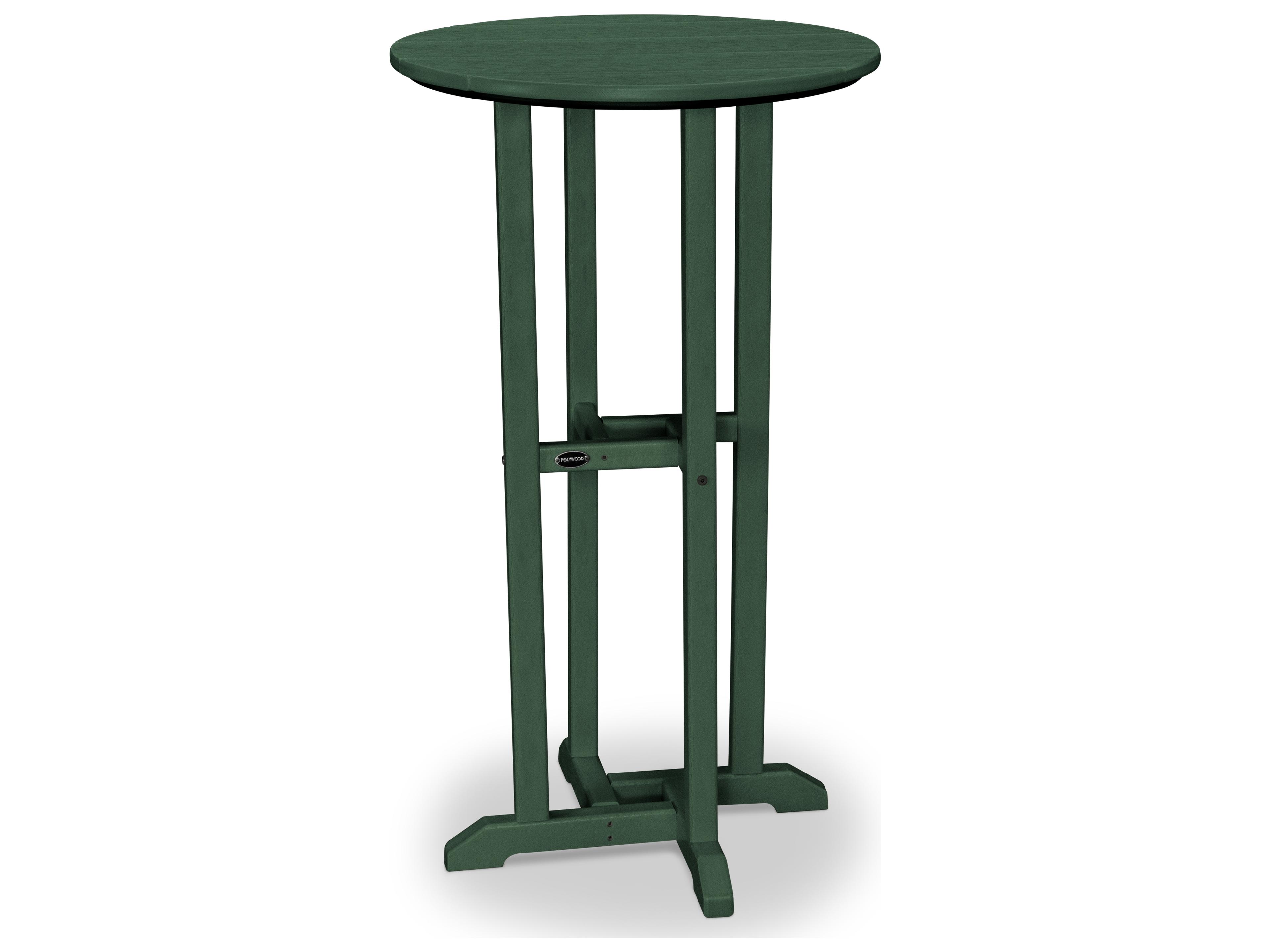 POLYWOOD® Traditional Recycled Plastic Round Patio Bar Height Table