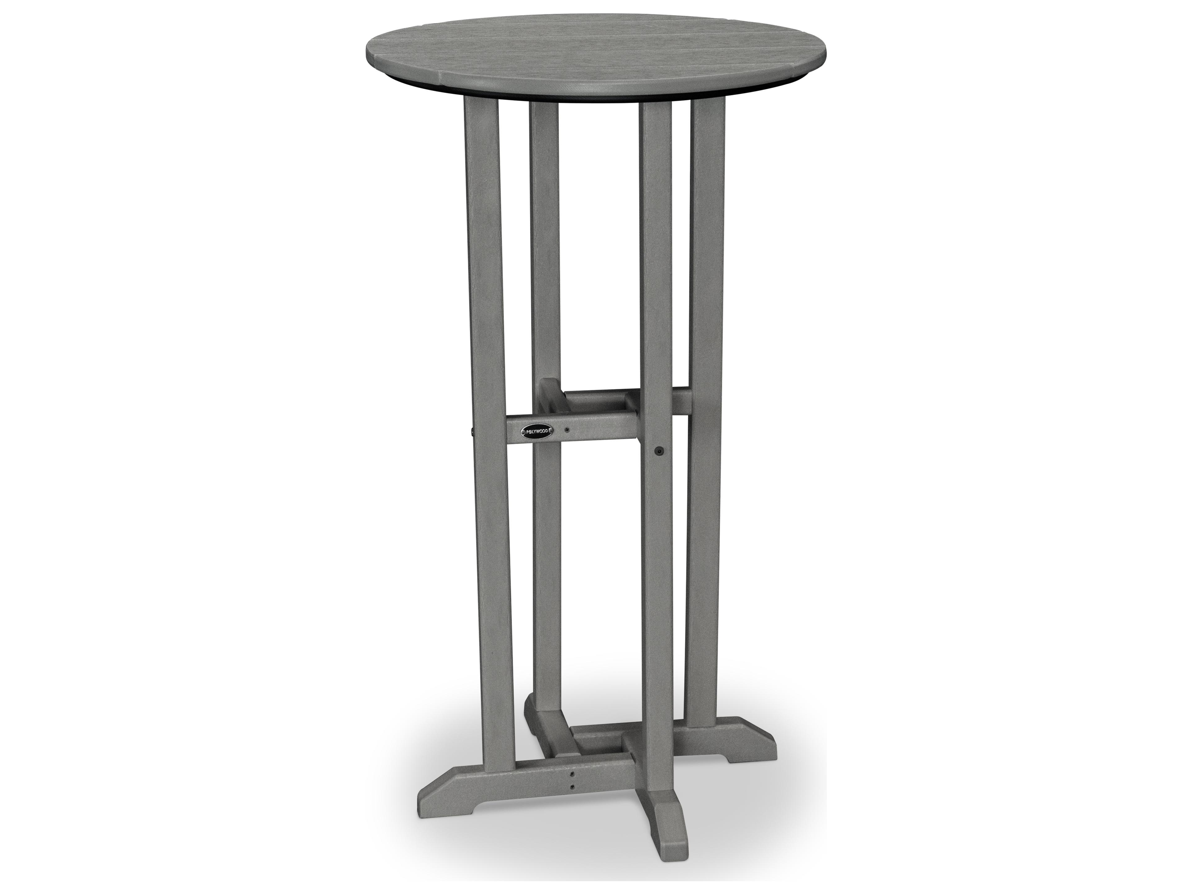 POLYWOOD® Traditional Recycled Plastic Round Patio Bar Height Table