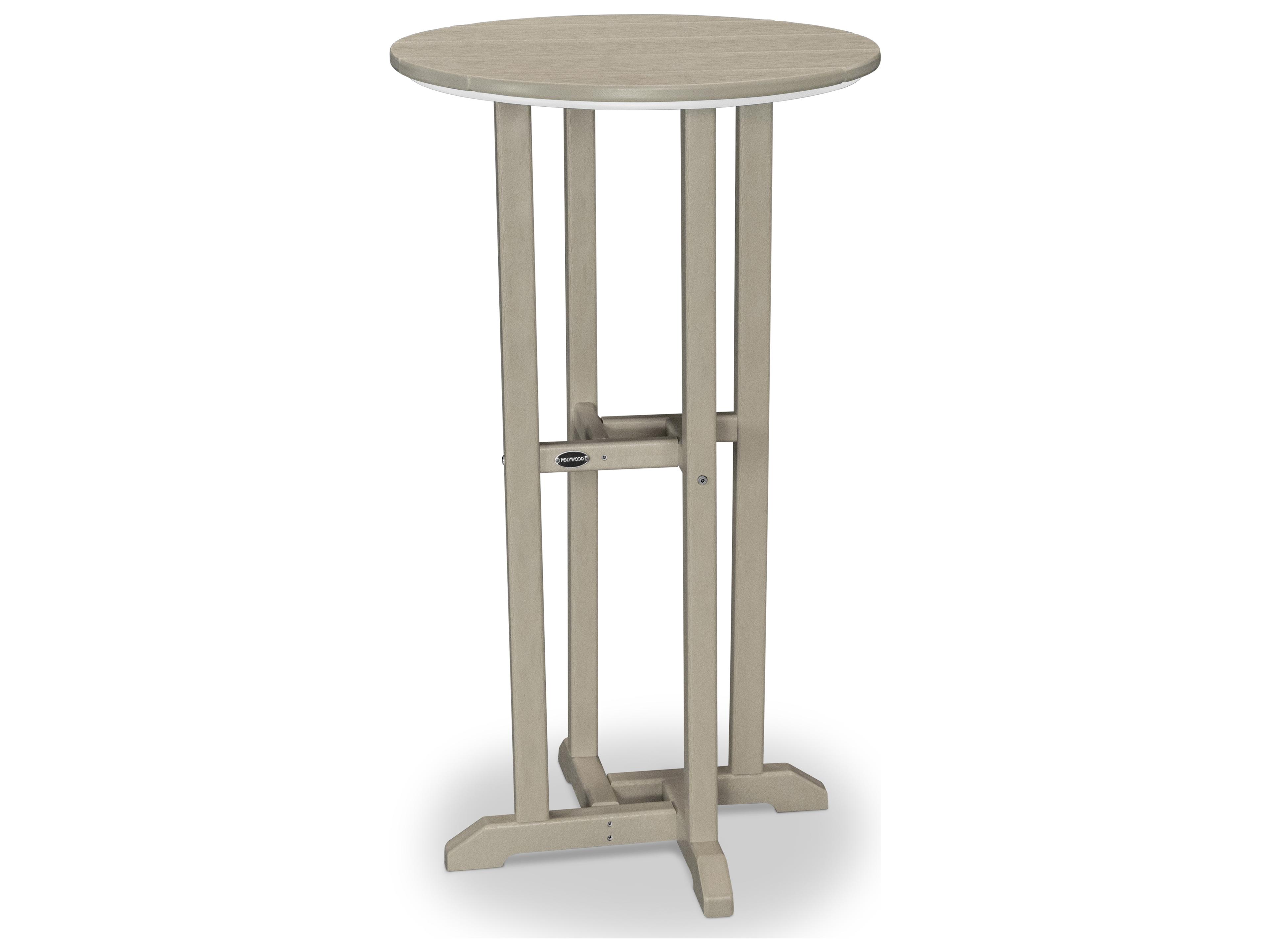 POLYWOOD® Traditional Recycled Plastic Round Patio Bar Height Table