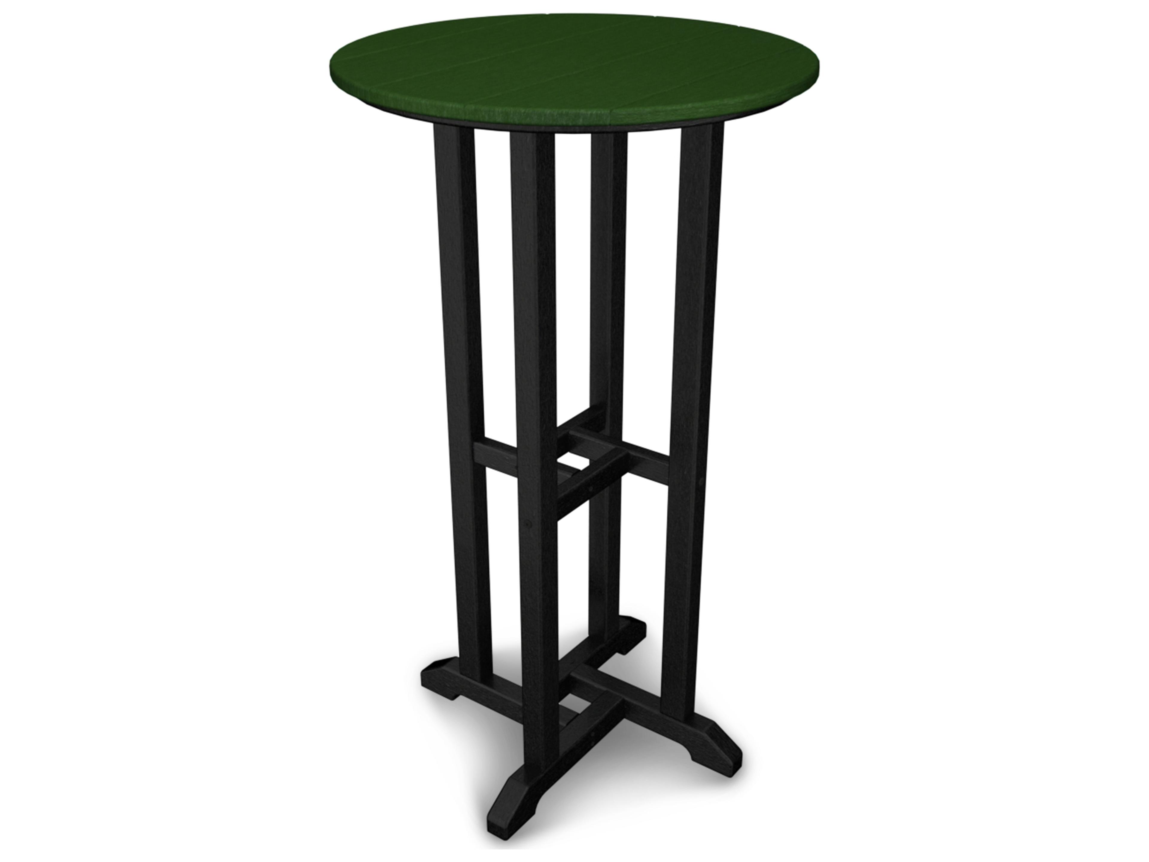 POLYWOOD® Contempo Recycled Plastic Round Outdoor Bar Height Table