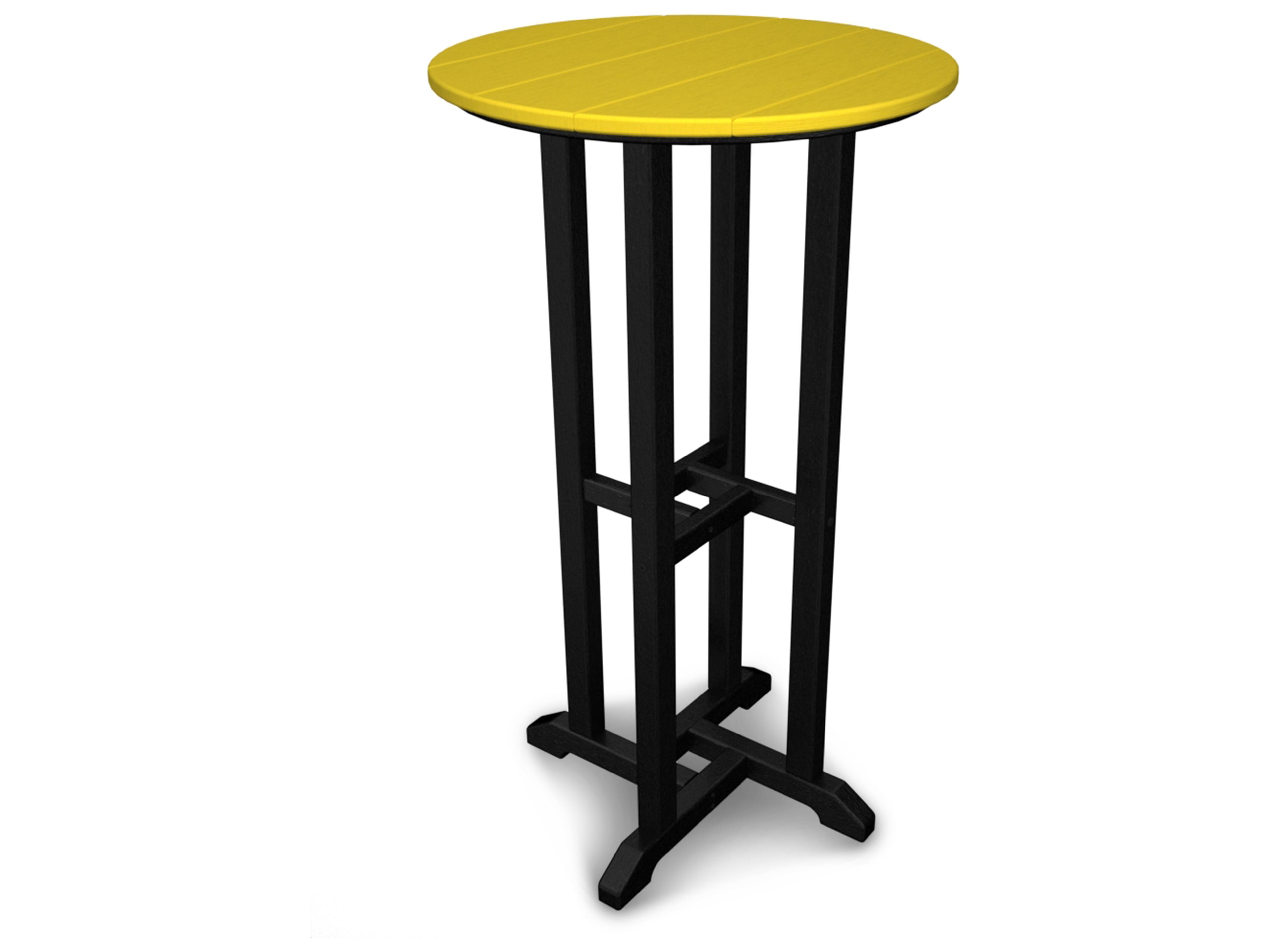 POLYWOOD® Contempo Recycled Plastic Round Outdoor Bar Height Table