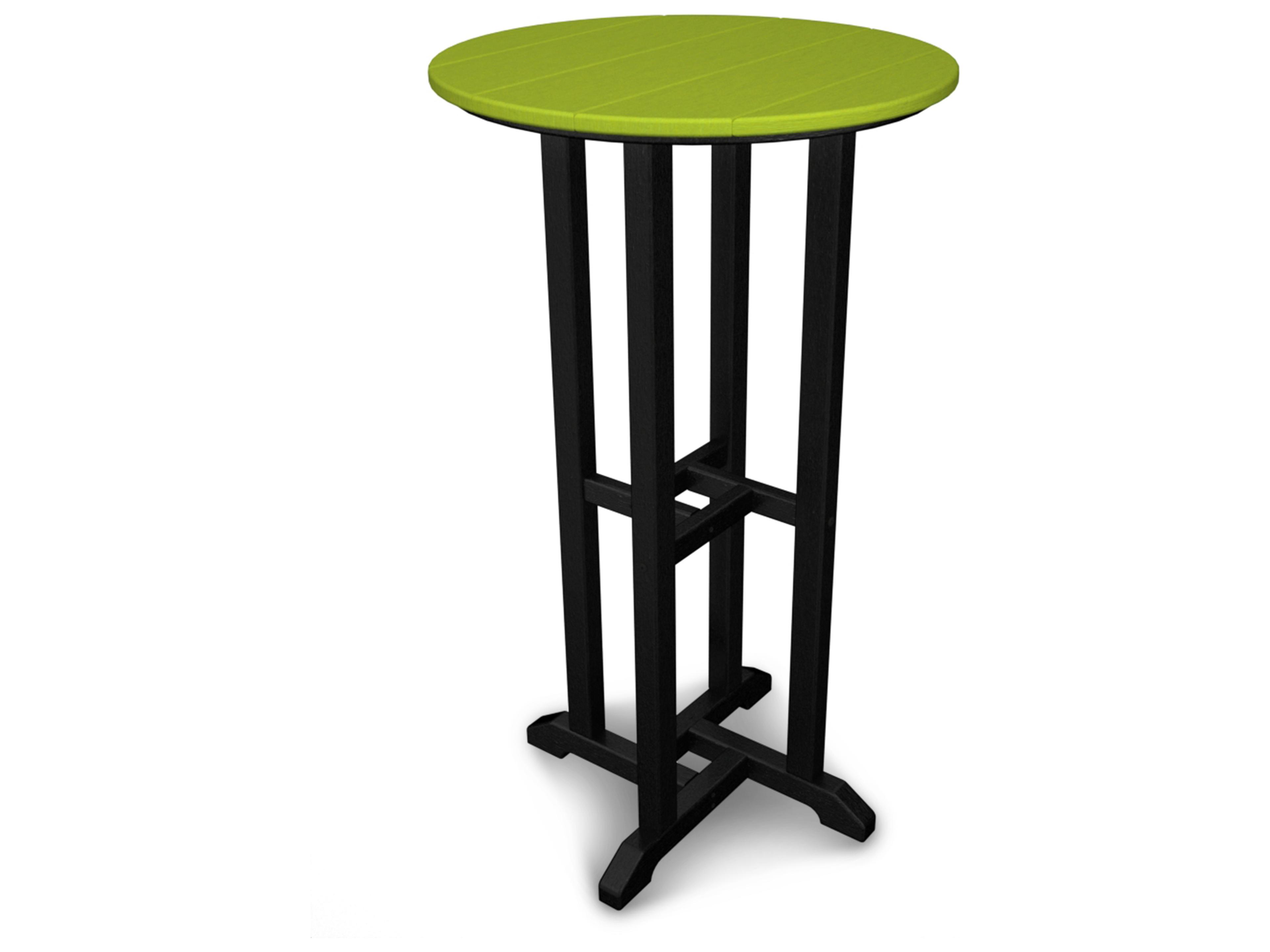 POLYWOOD® Contempo Recycled Plastic Round Outdoor Bar Height Table