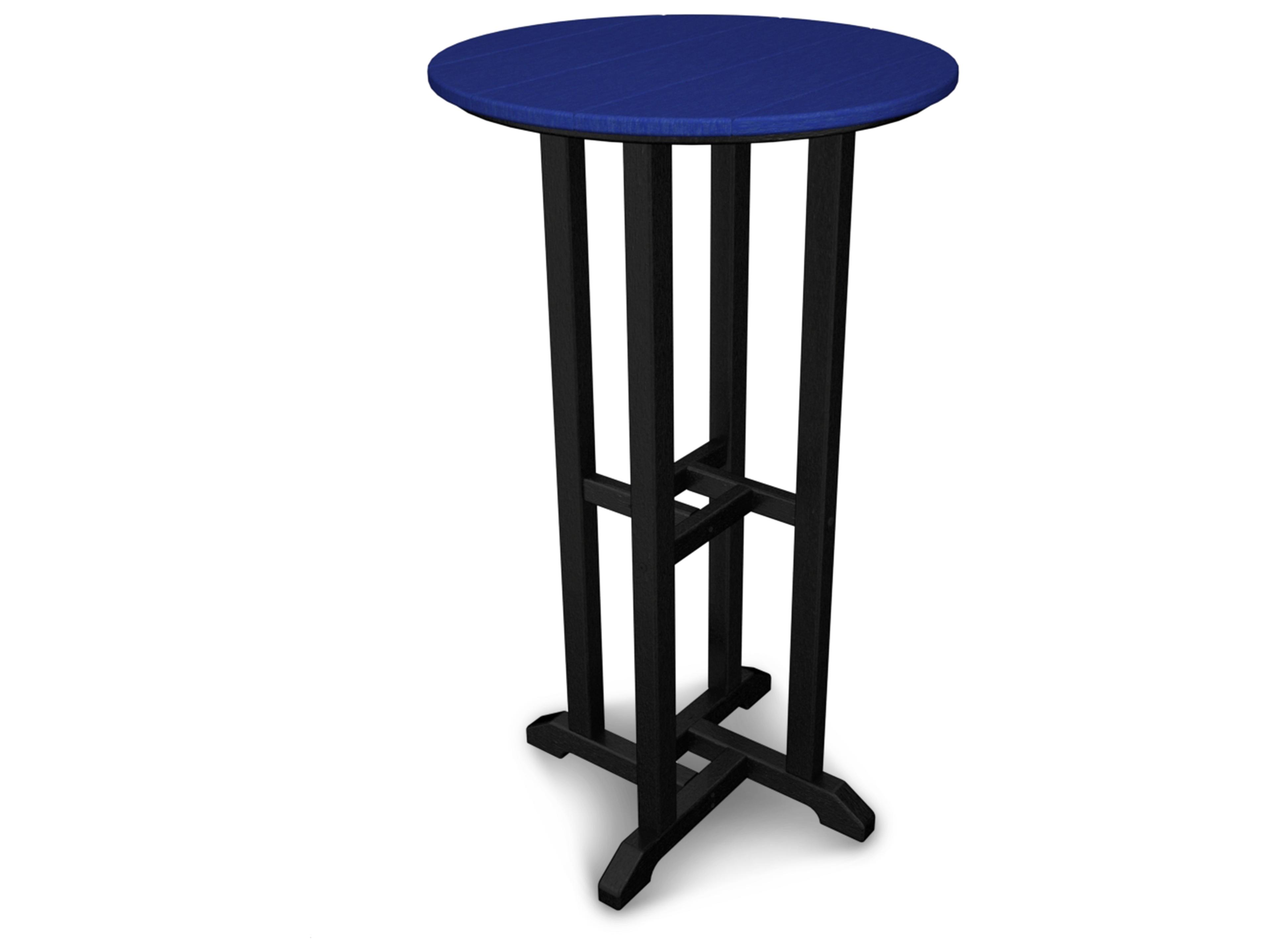 POLYWOOD® Contempo Recycled Plastic Round Outdoor Bar Height Table