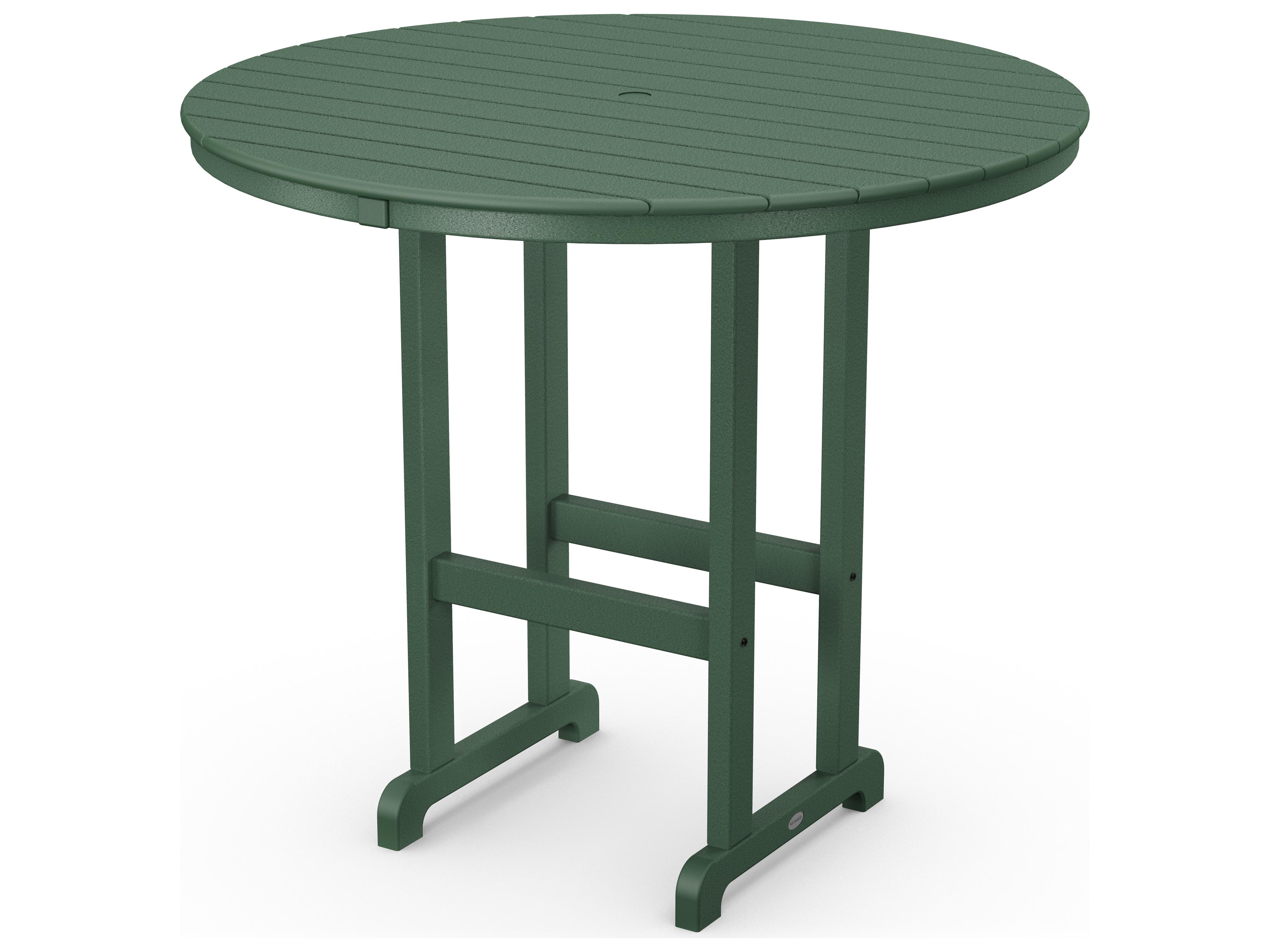 POLYWOOD® Traditional Recycled Plastic Round Patio Bar Height Table