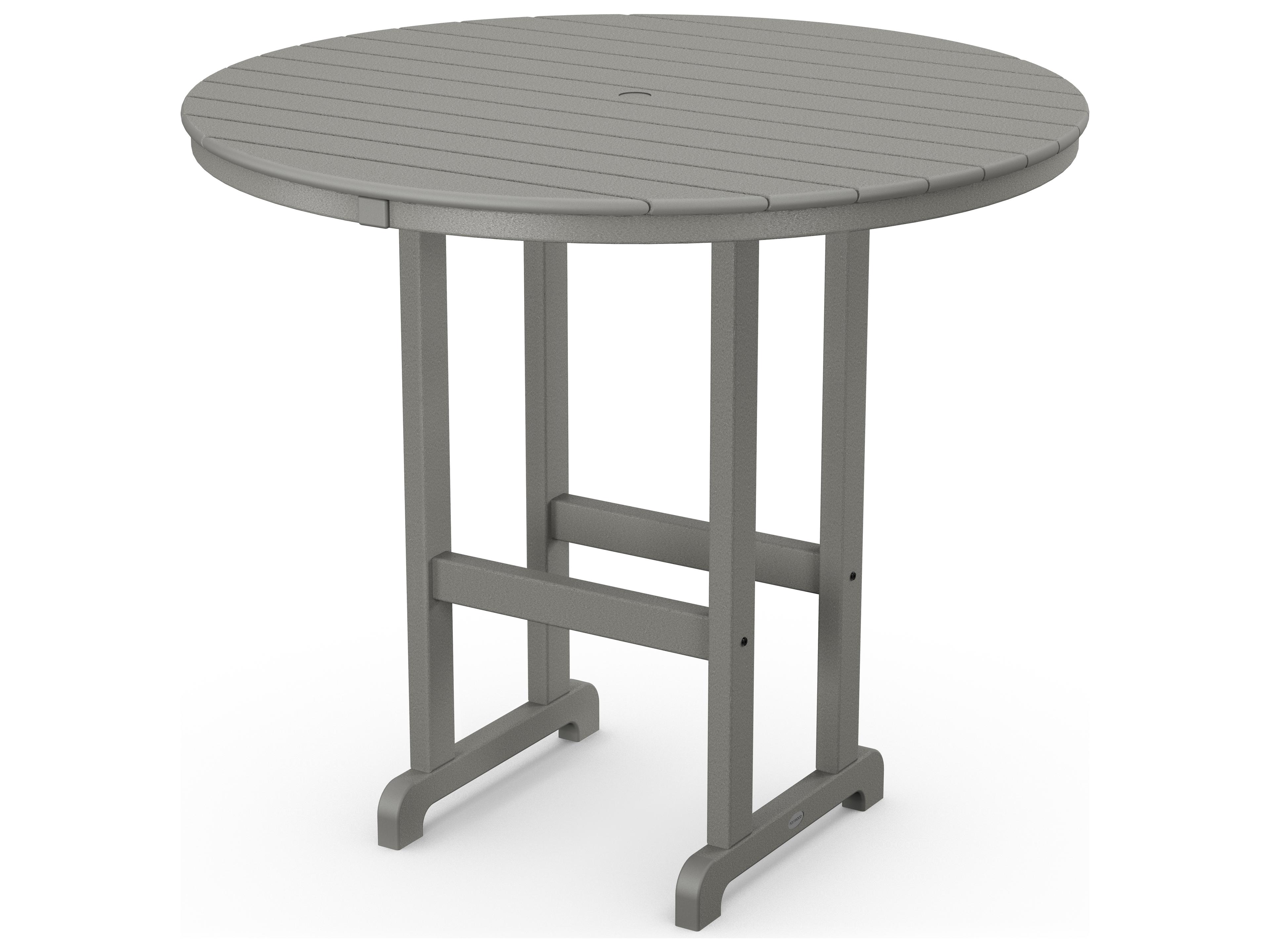 POLYWOOD® Traditional Recycled Plastic Round Patio Bar Height Table