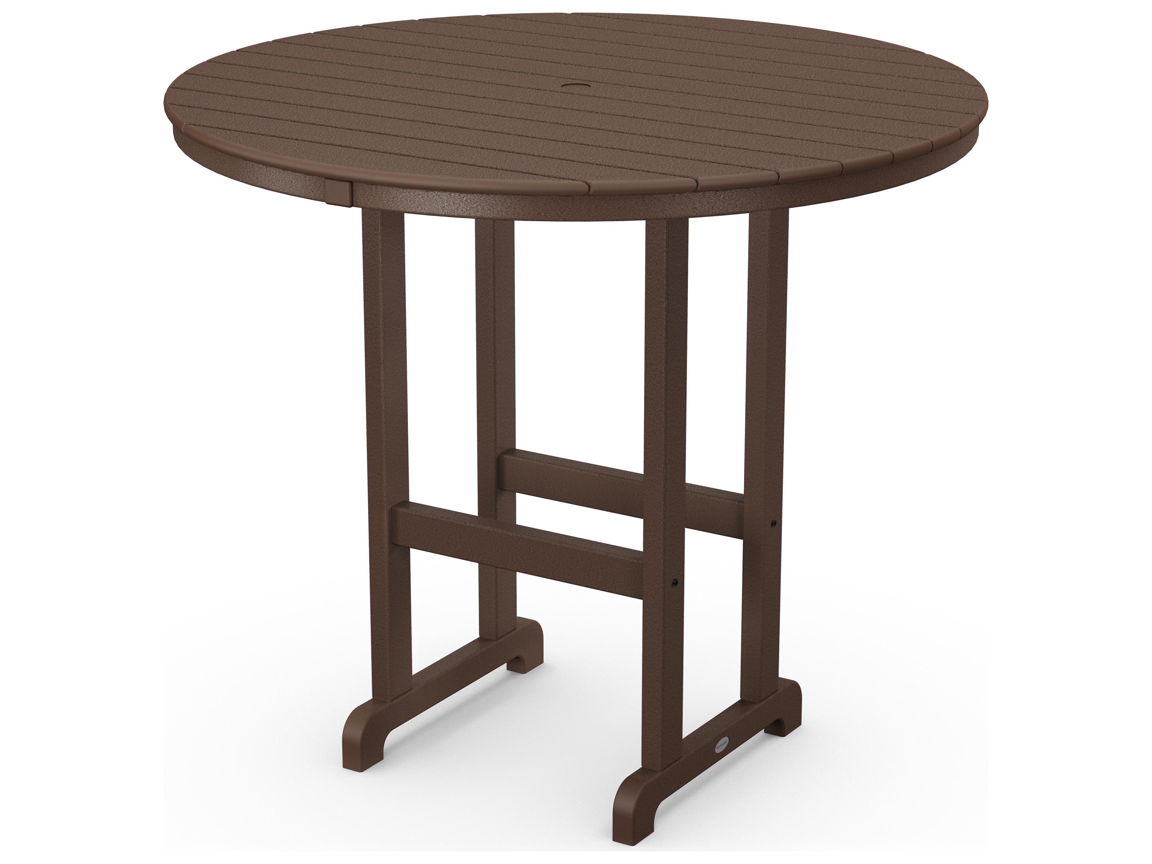 POLYWOOD® Traditional Recycled Plastic Round Patio Bar Height Table