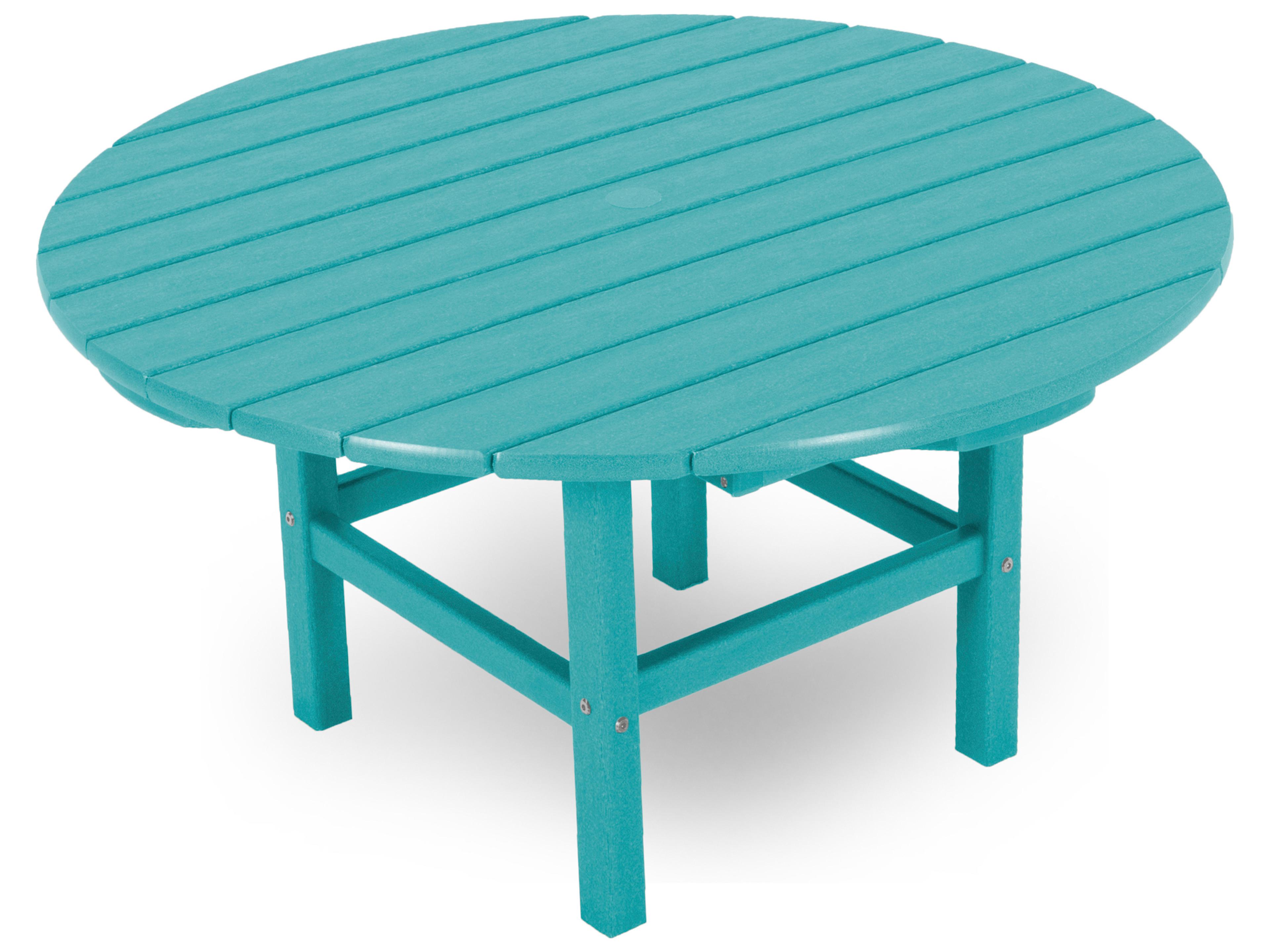 Traditional Recycled Plastic Round Outdoor Patio Conversation Table