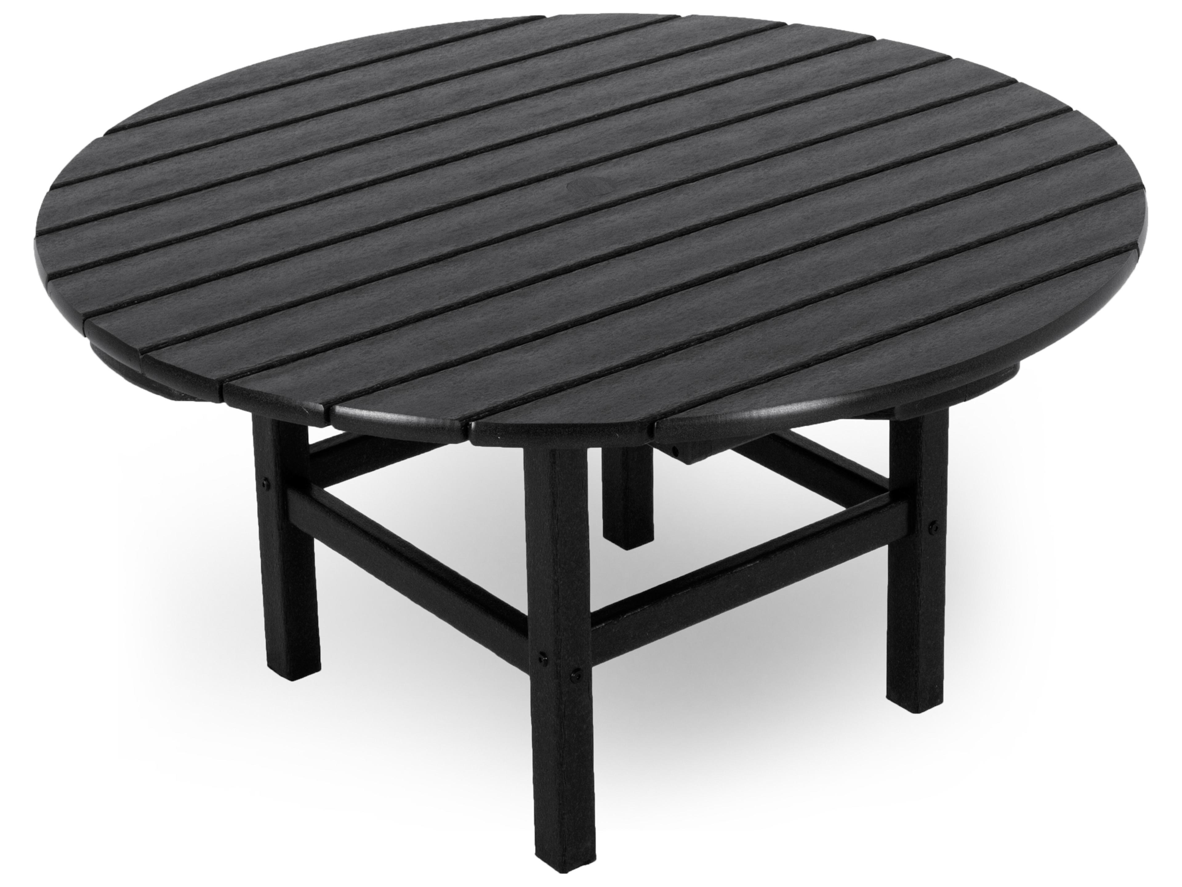 POLYWOOD® Traditional Recycled Plastic Round Outdoor Patio Conversation Table
