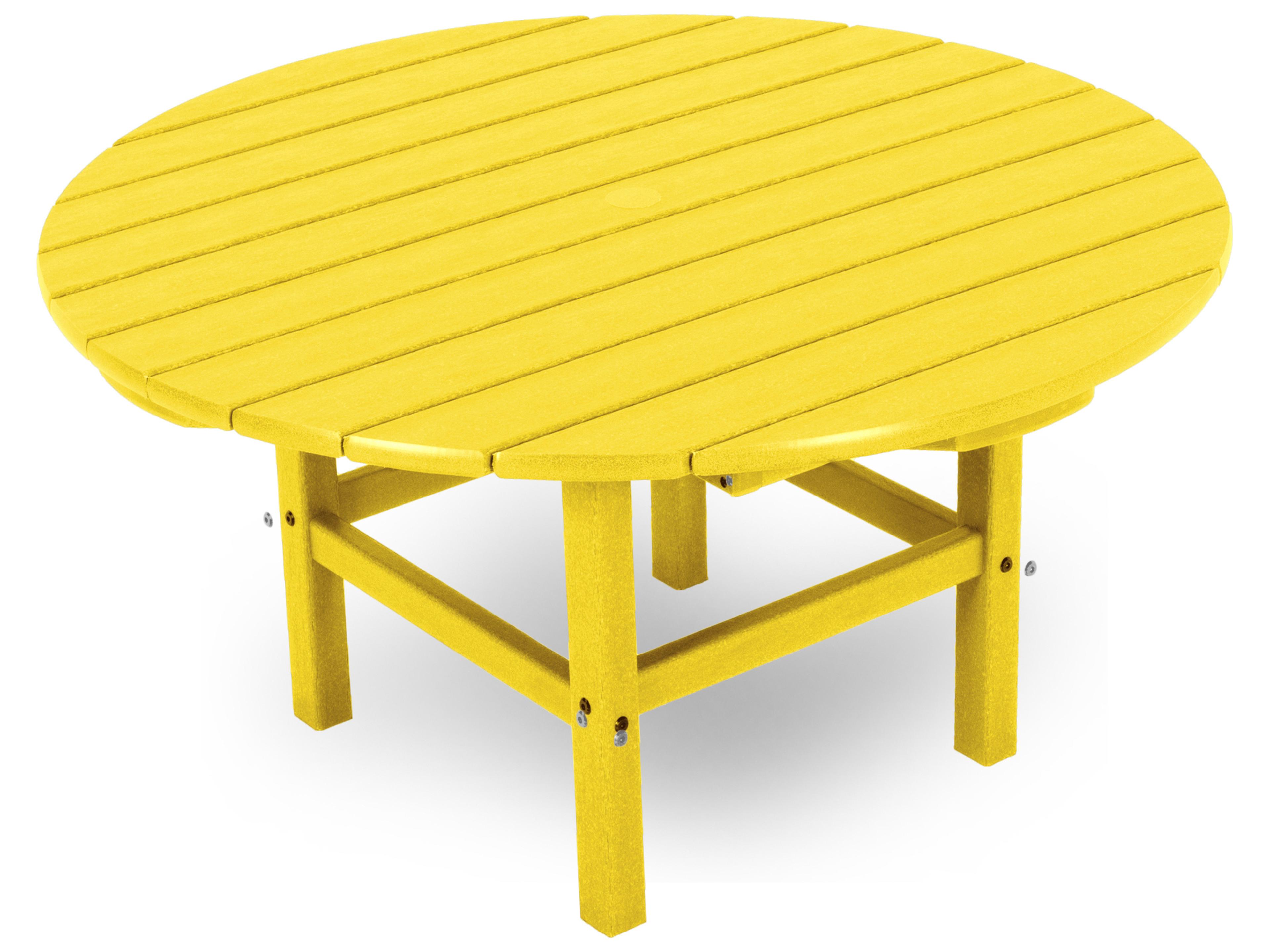 POLYWOOD® Traditional Recycled Plastic Round Outdoor Patio Conversation Table